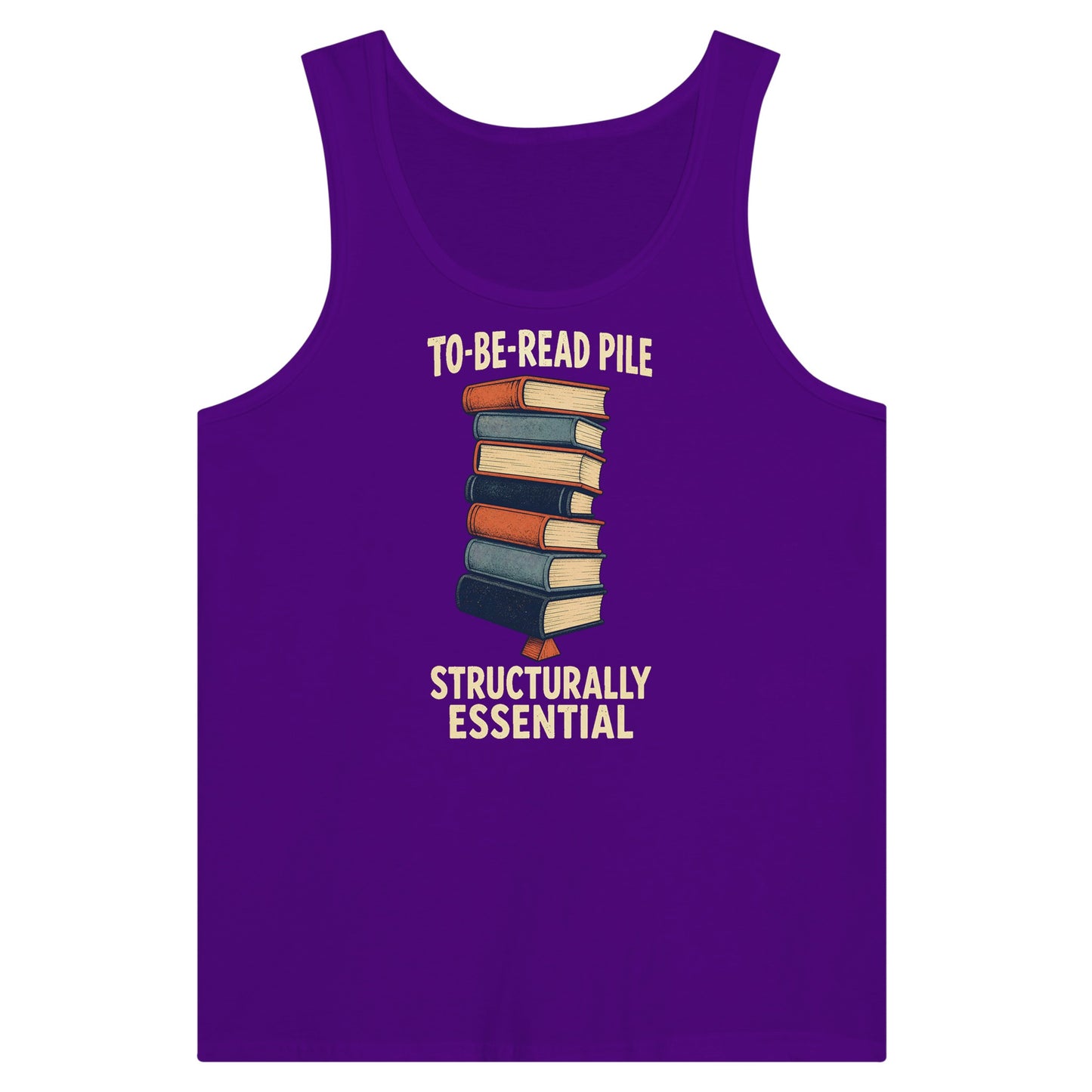 To-Be-Read Pile: Structurally Essential Book Graphic Premium Unisex Tank Top — product view 6
