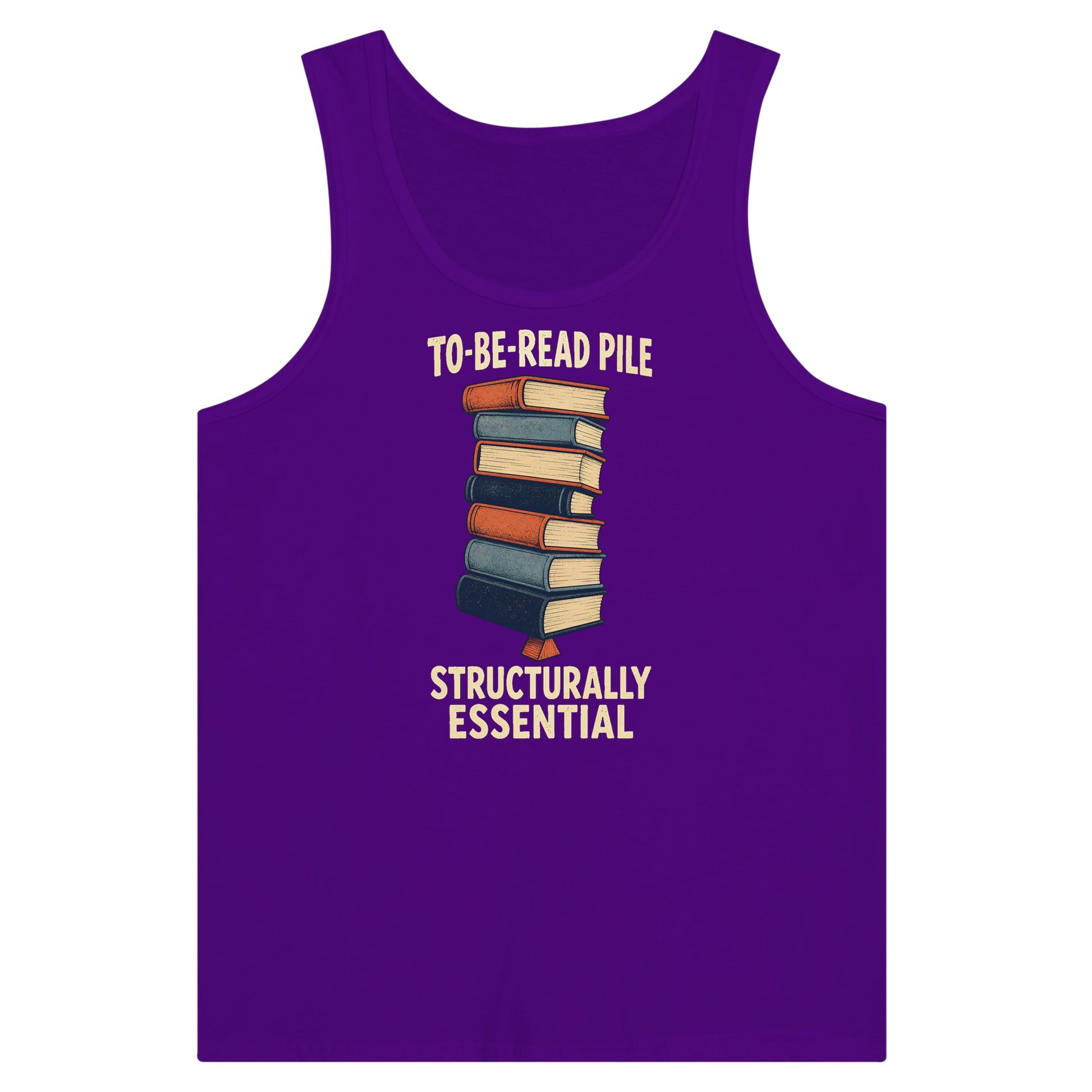To-Be-Read Pile: Structurally Essential Book Graphic Premium Unisex Tank Top — product view 6