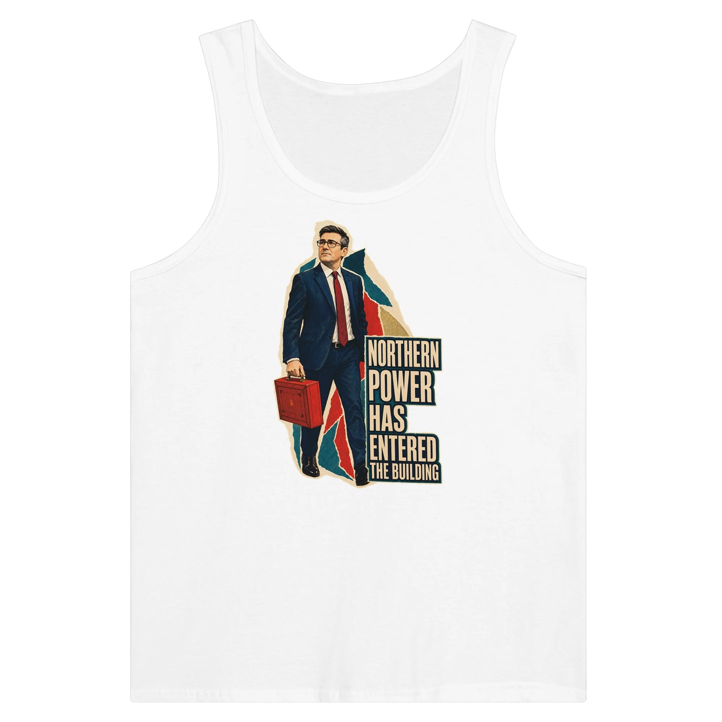 Northern Power Has Entered the Building Tote Bag Premium Unisex Tank Top — product view 1