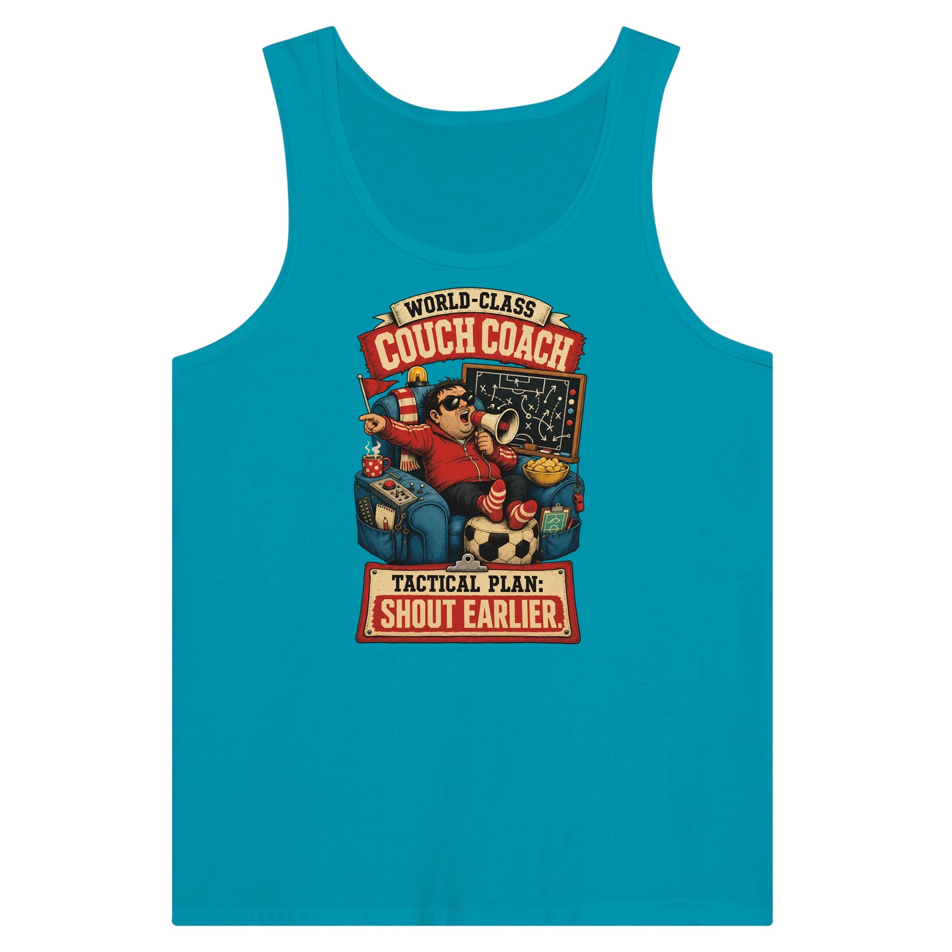 World-Class Couch Coach Premium Unisex Tank Top — product view 2