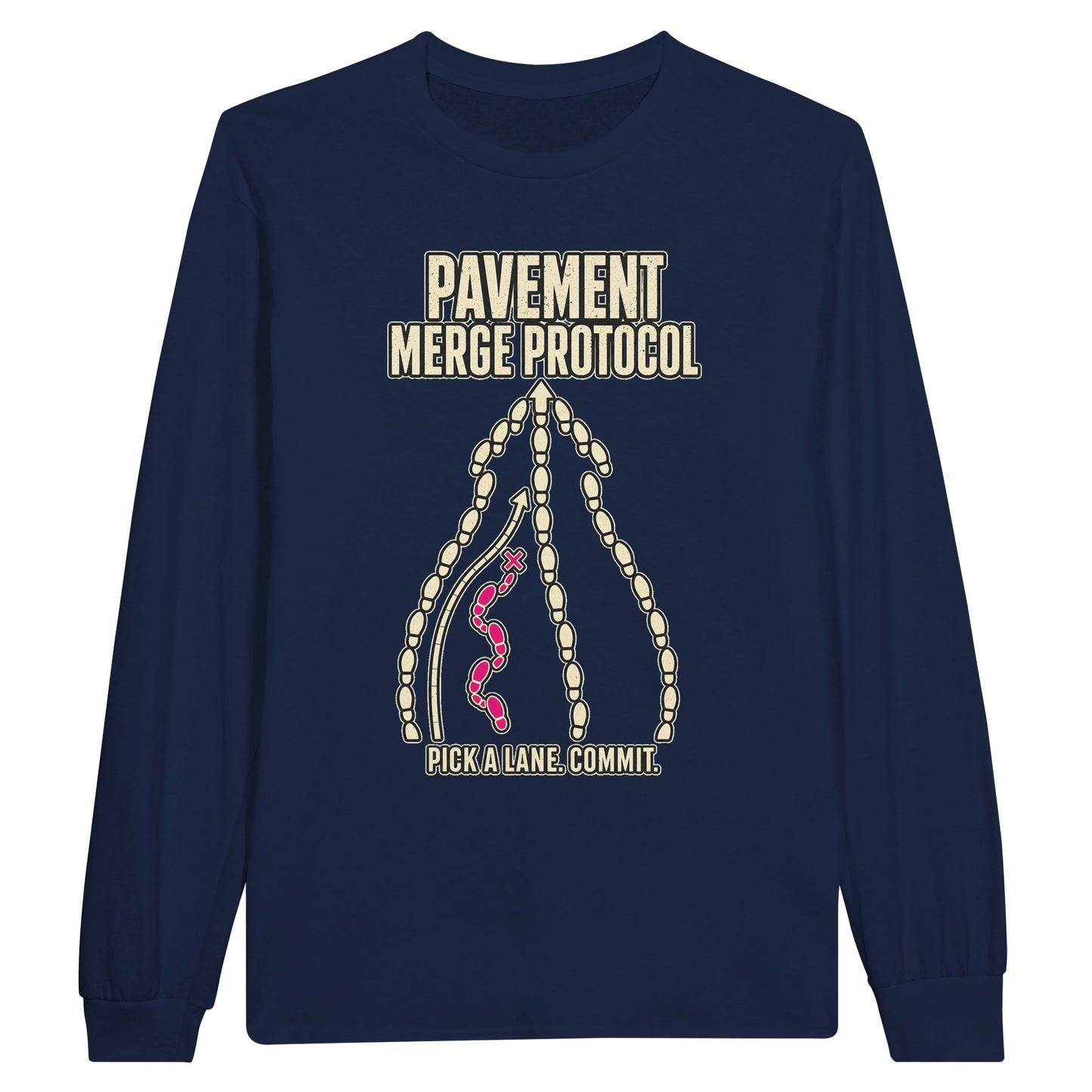 Pavement Merge Protocol — Pick a Lane Long-Sleeve T-shirt — product view 11