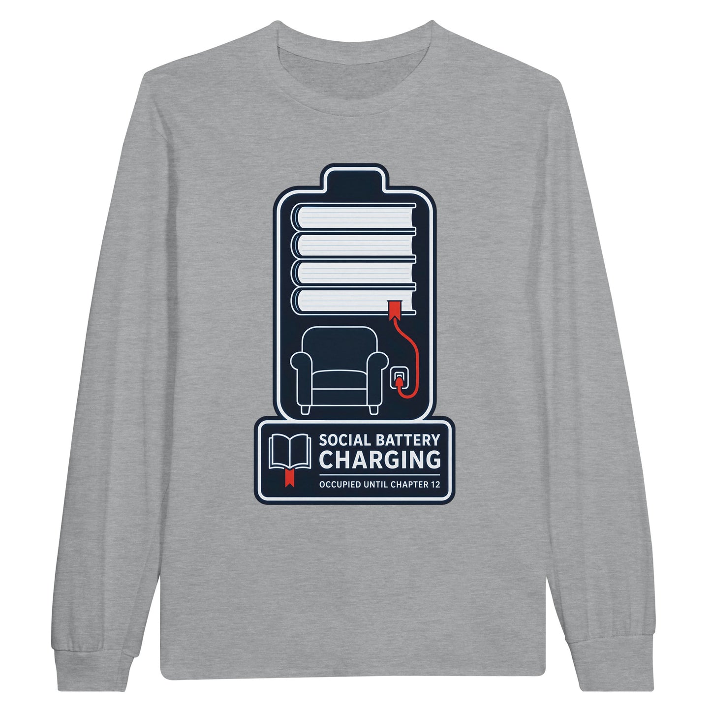 Social Battery Charging Long-Sleeve T-shirt — product view 10