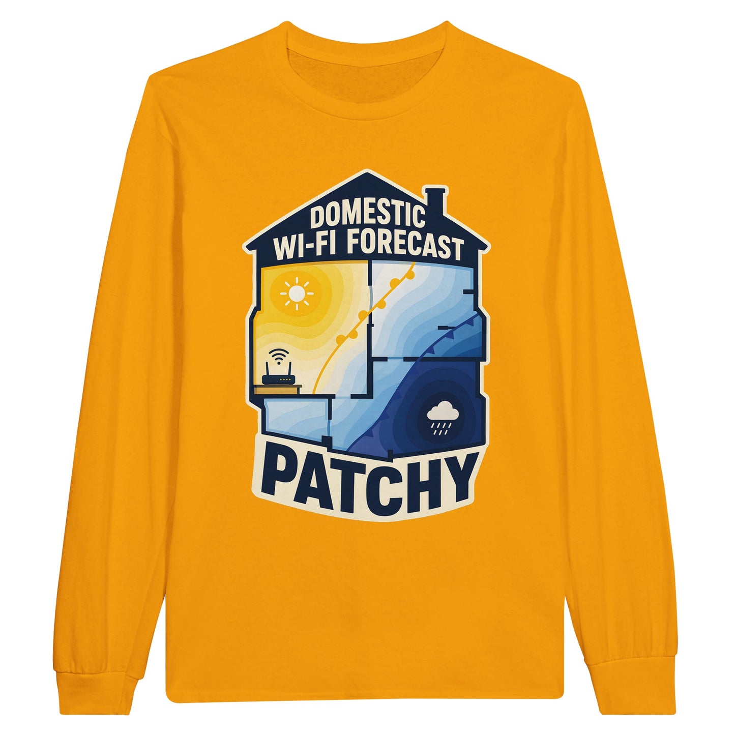 Domestic Wi-Fi Forecast Patchy Long-Sleeve T-shirt — product view 4