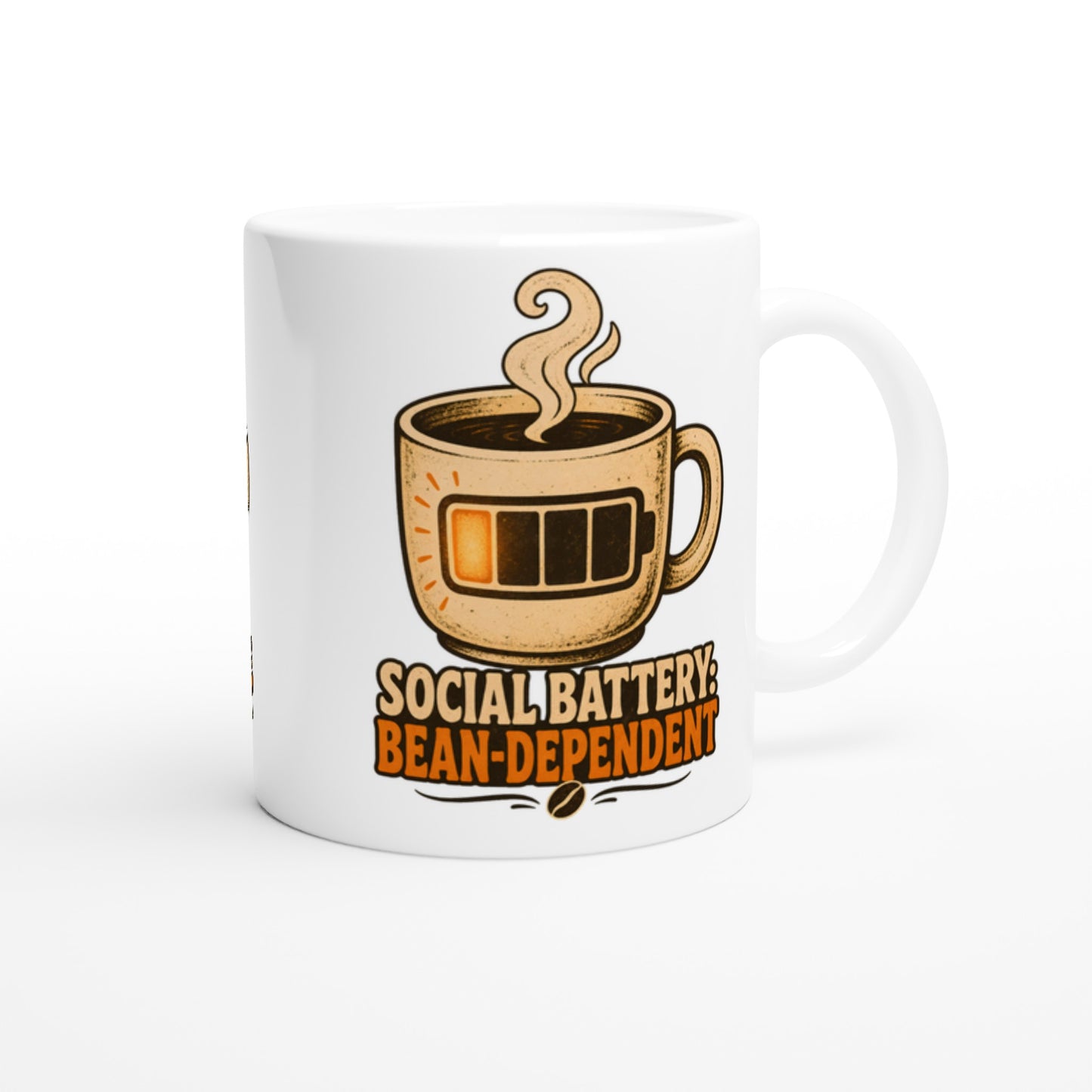 Social Battery: Bean-Dependent Graphic Mug — product view 2