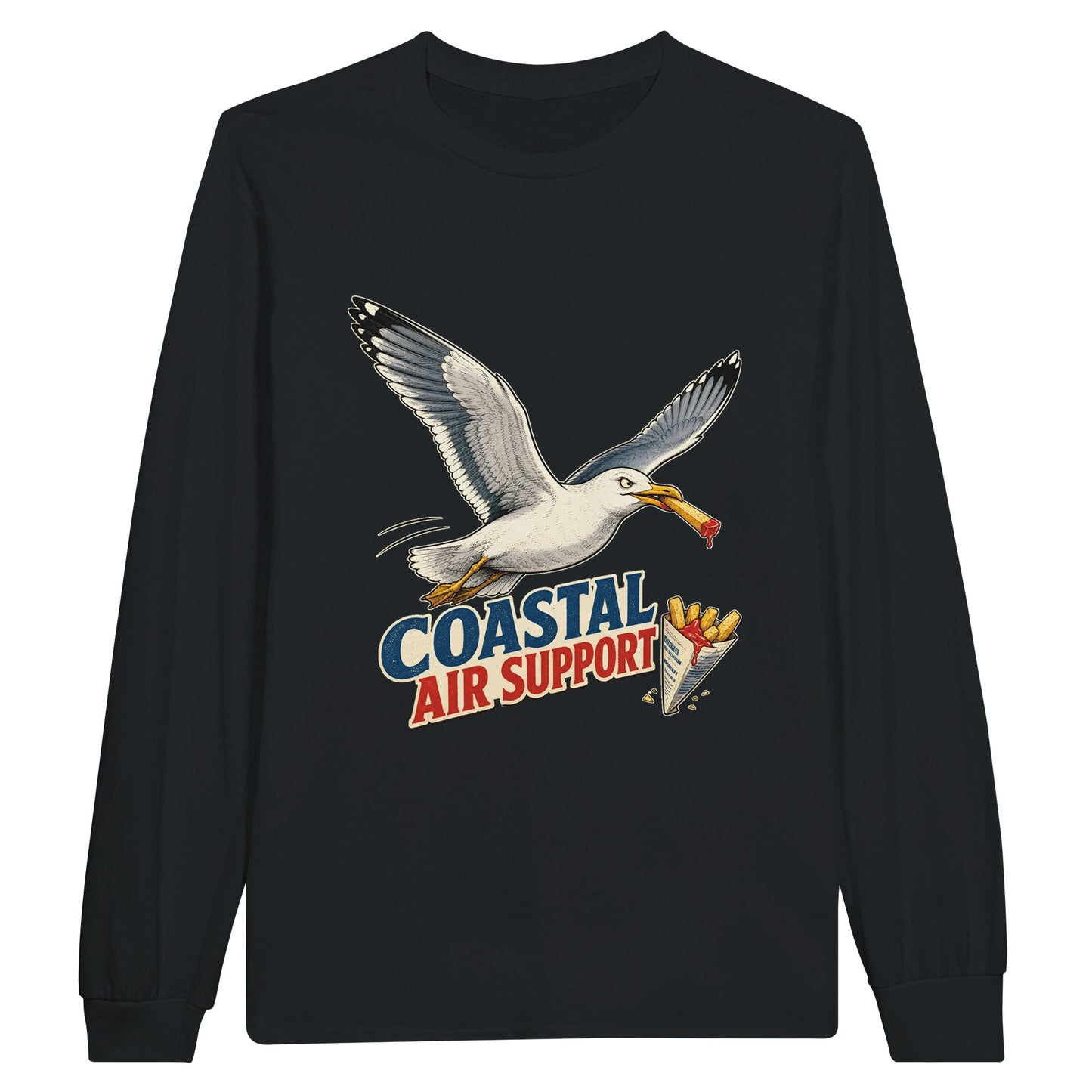 Coastal Air Support Seagull Graphic Long-Sleeve T-shirt — product view 7