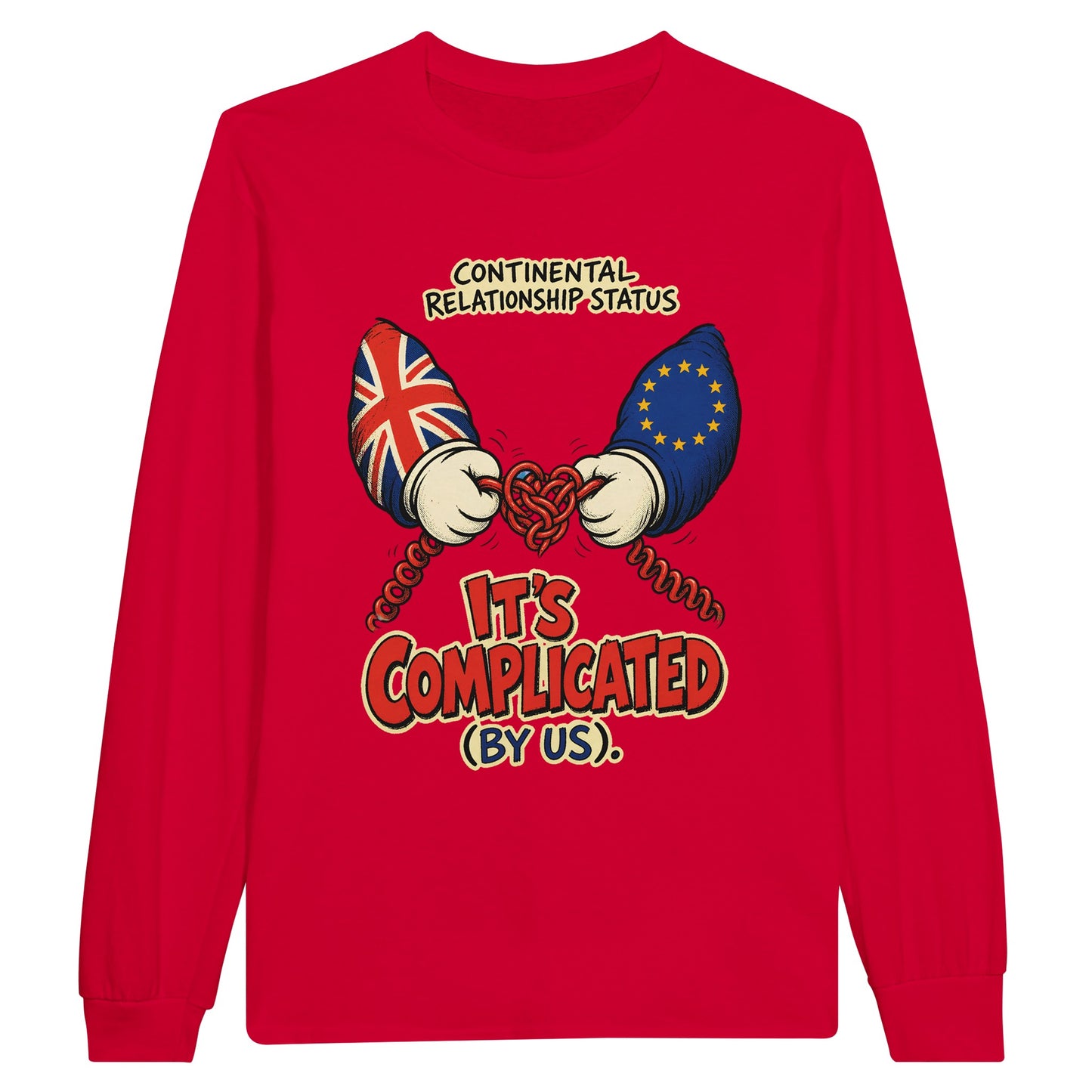 It's Complicated (By Us) UK–EU 1990s Cartoon Long-Sleeve T-shirt — product view 9