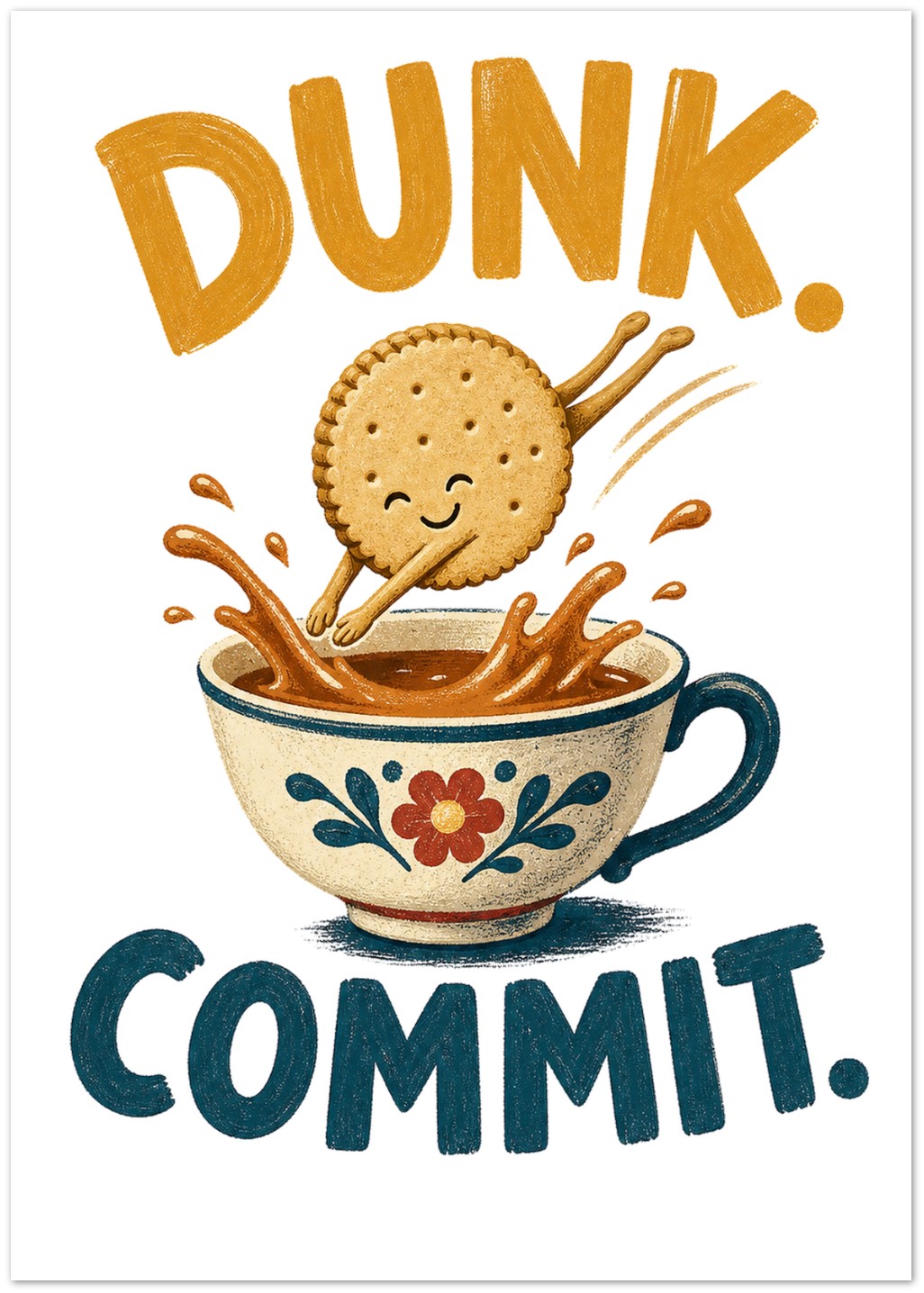 Dunk. Commit. Tea Biscuit Graphic Greeting Card Pack — product view 1