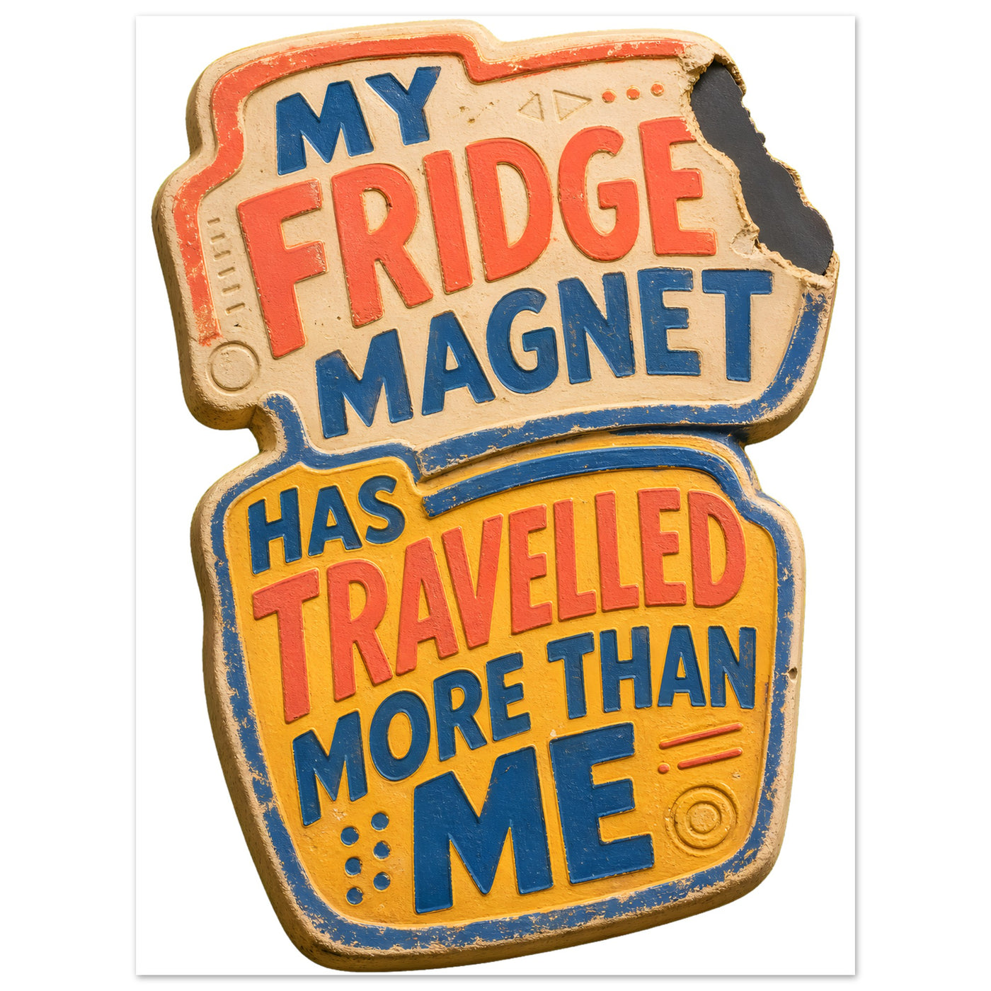 My Fridge Magnet Has Travelled More Than Me Aluminium Print