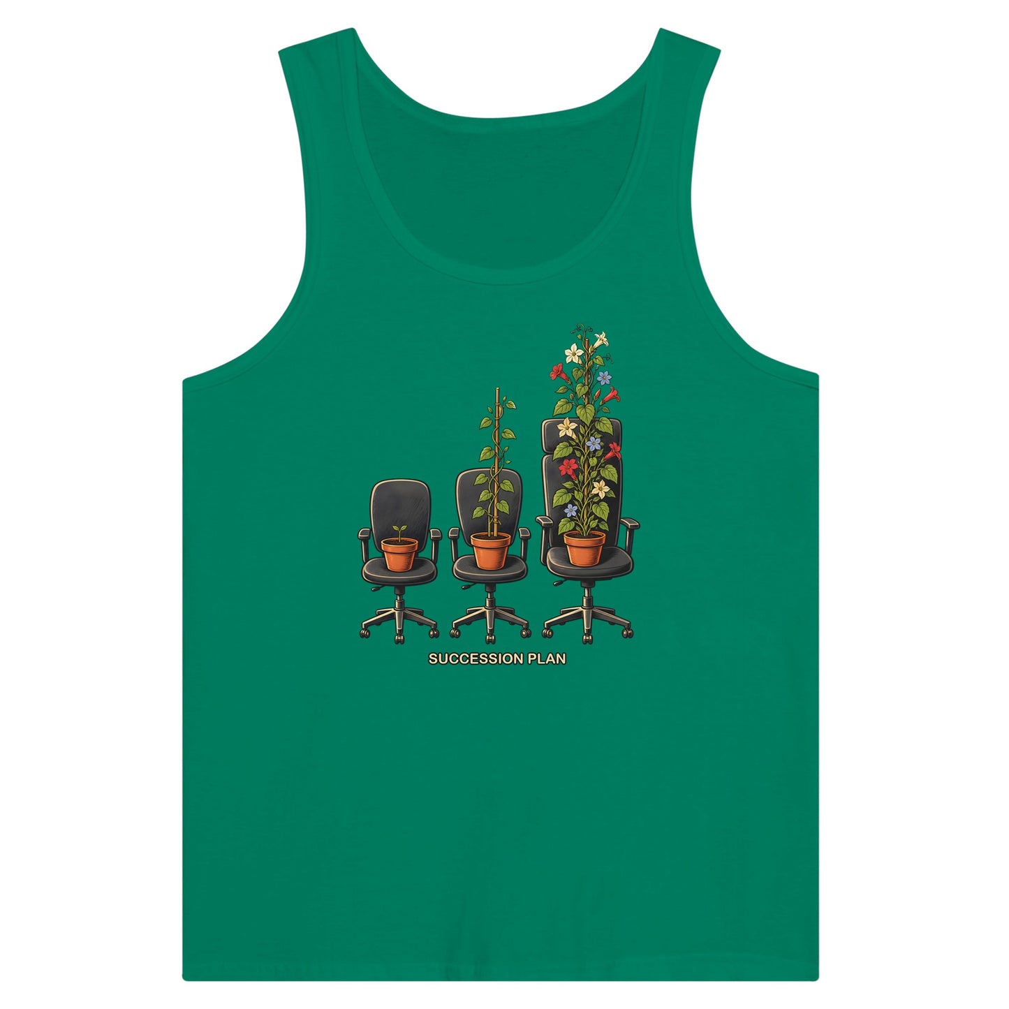 Succession Plan Office Chair Garden Graphic Premium Unisex Tank Top — product view 10