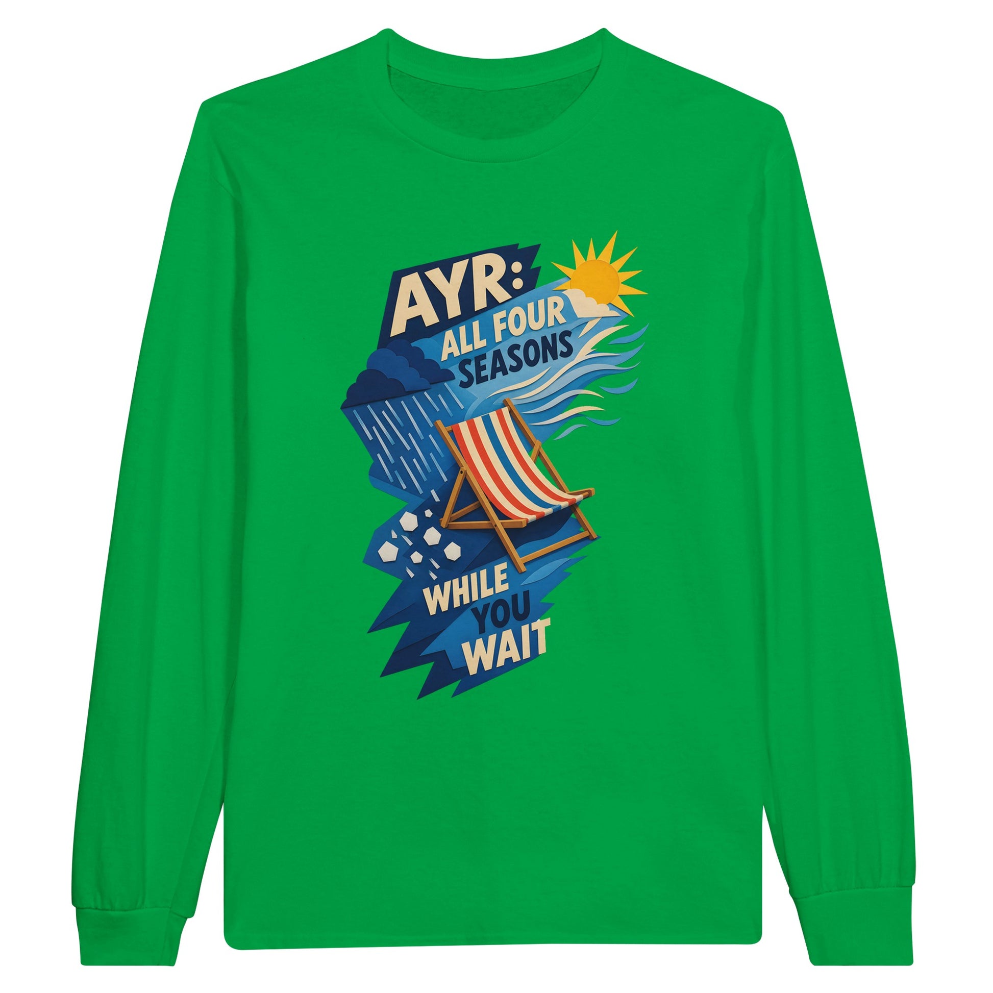Ayr: All Four Seasons While You Wait Long-Sleeve T-shirt — product view 12