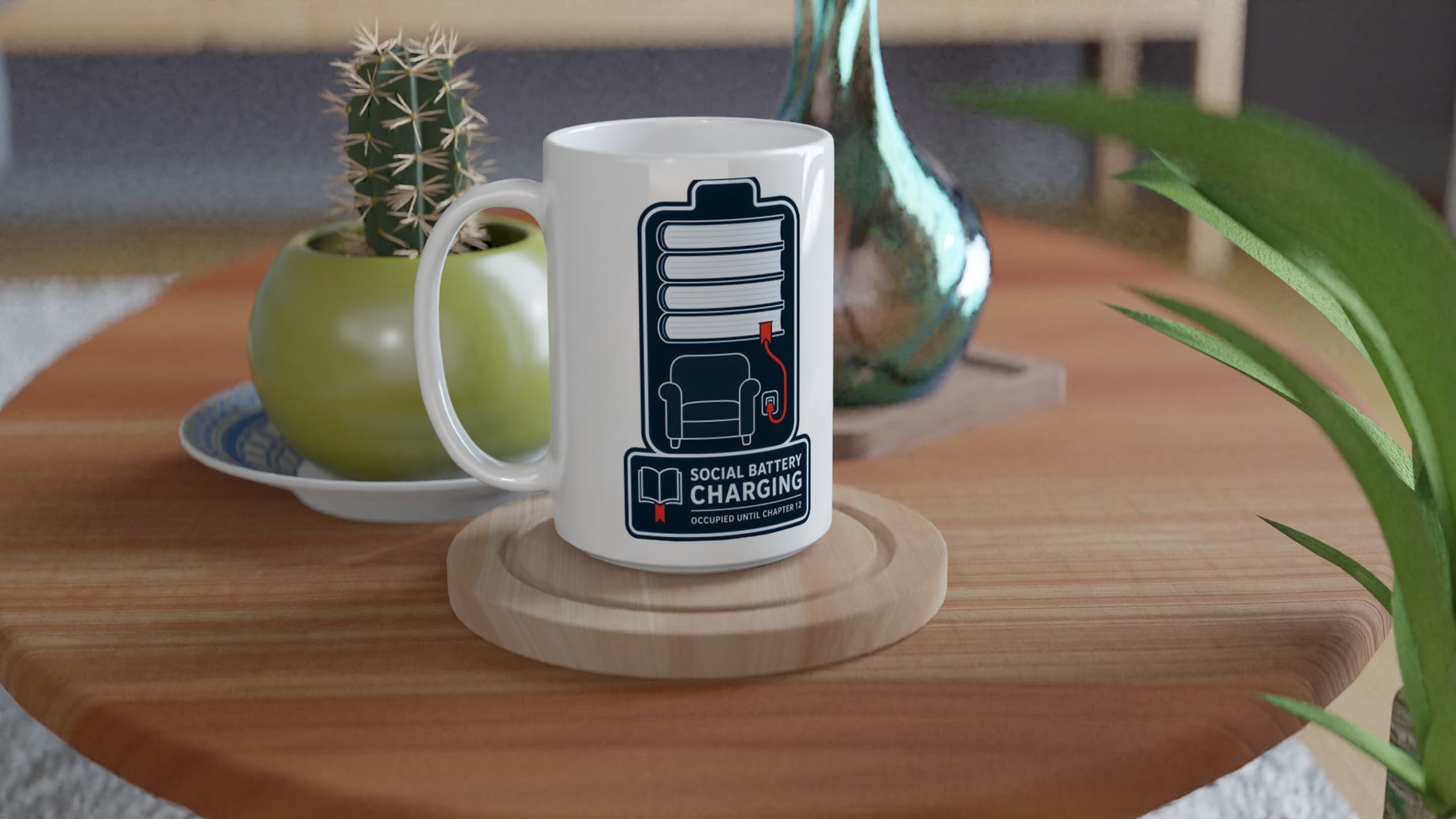 Social Battery Charging Large Mug — product view 4
