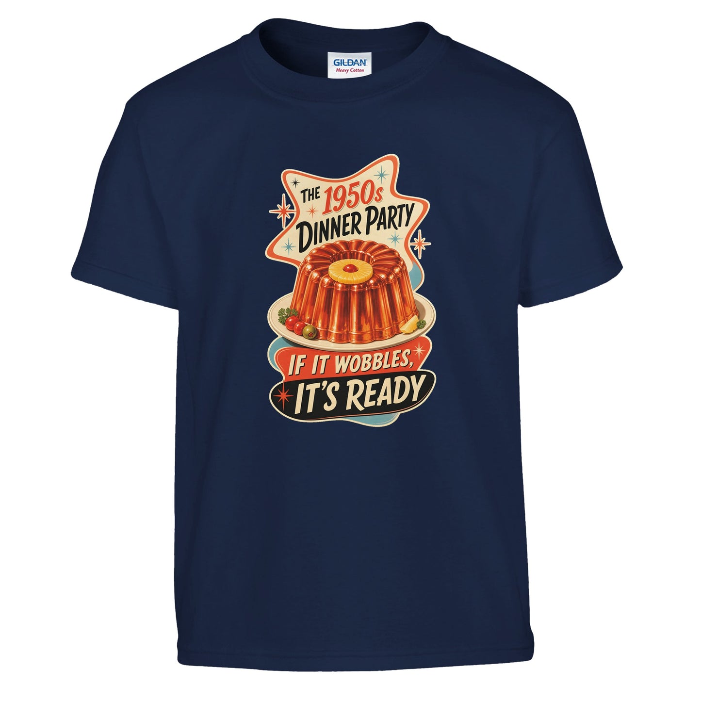 The 1950s Dinner Party — If It Wobbles, It's Ready Kids' T-shirt — product view 7