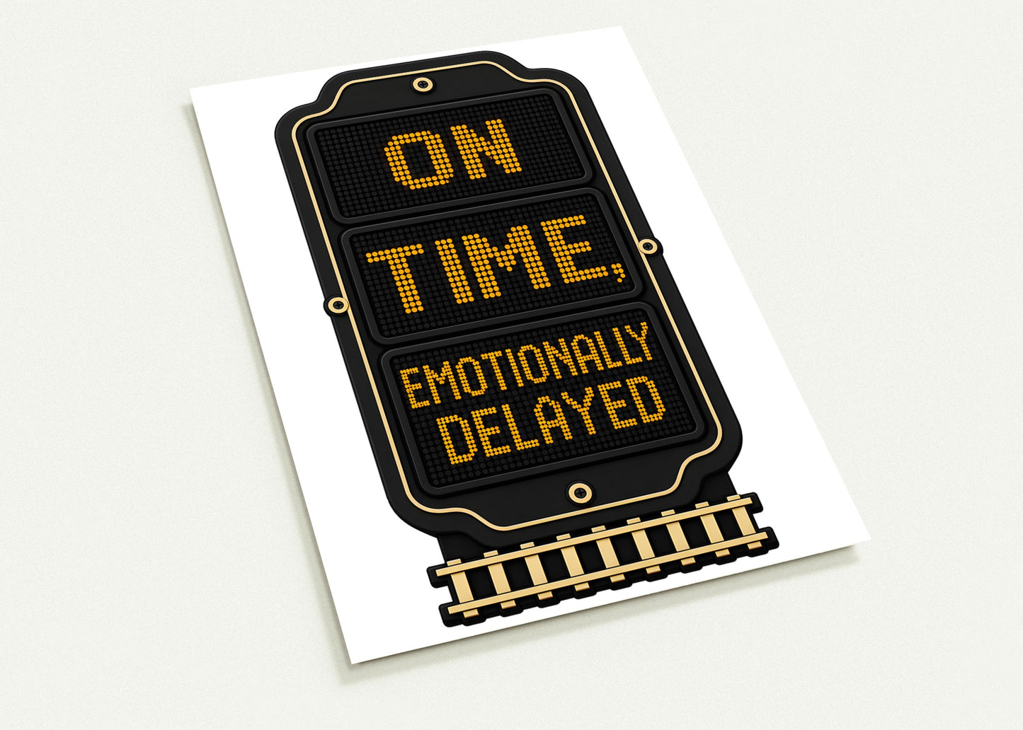 On Time, Emotionally Delayed Rail Graphic Postcard Pack — product view 2
