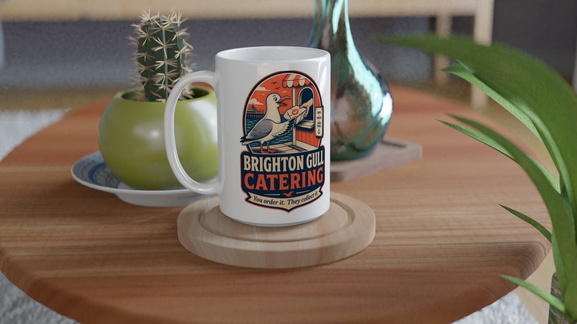 Brighton Gull Catering — Illustrated Large Mug — product view 4
