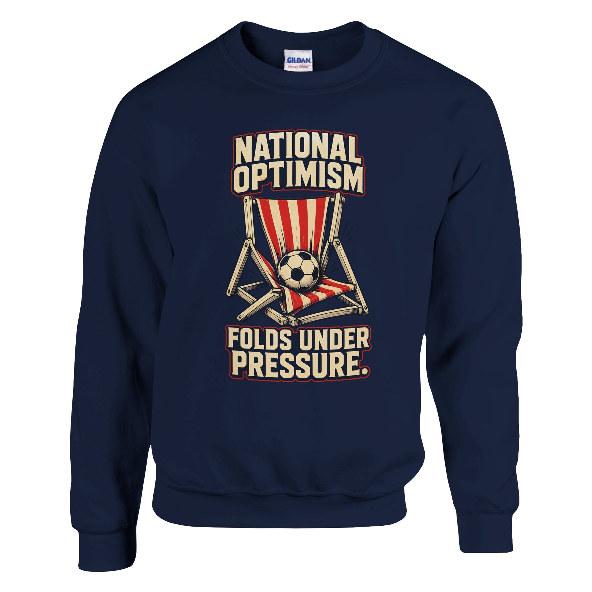 National Optimism Folds Under Pressure Football Sweatshirt — product view 13