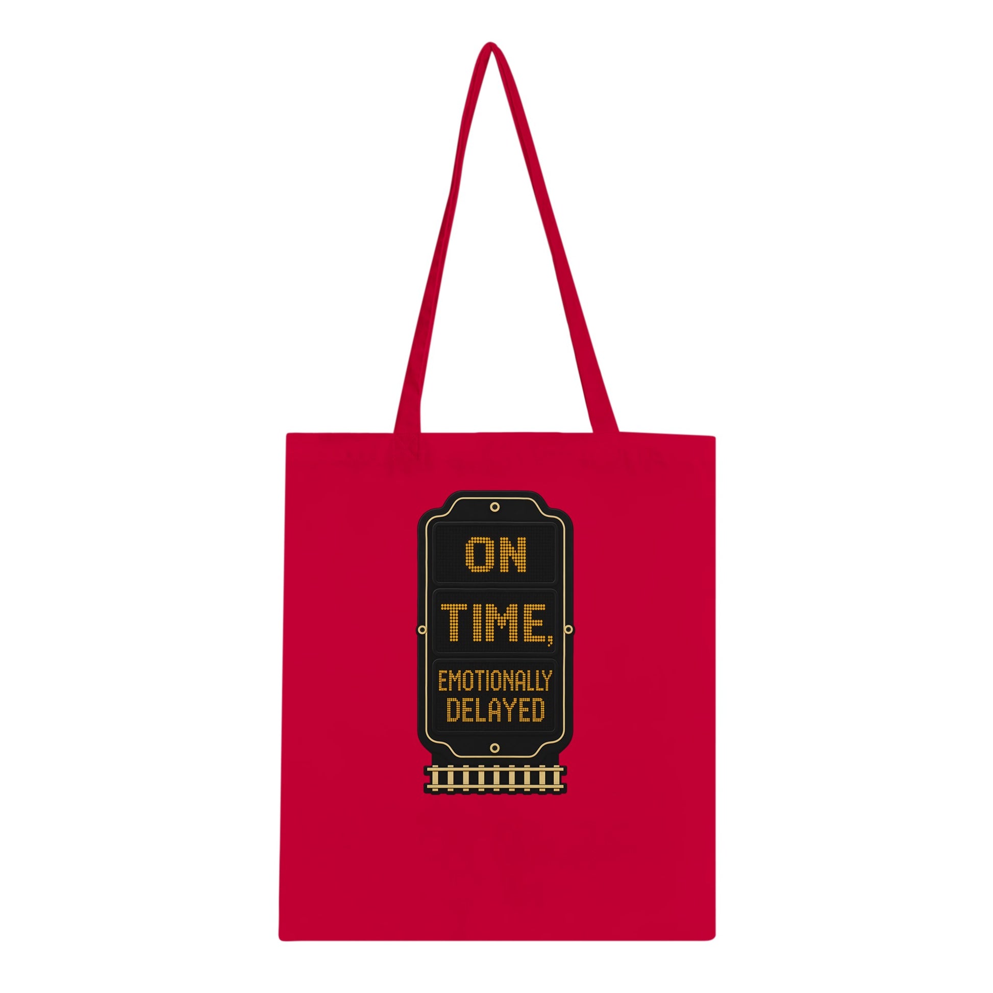 On Time, Emotionally Delayed Rail Graphic Tote Bag — product view 5