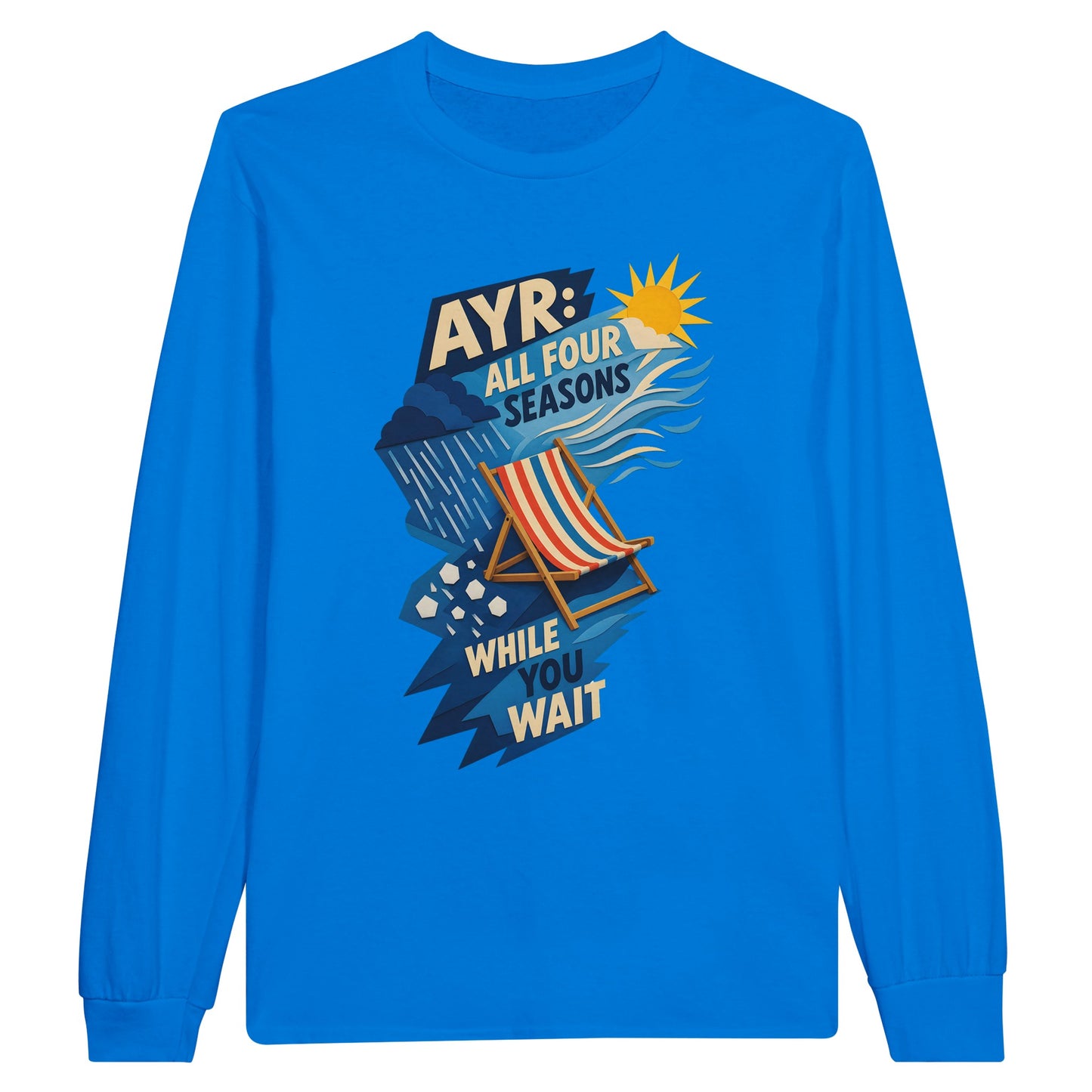 Ayr: All Four Seasons While You Wait Long-Sleeve T-shirt — product view 3