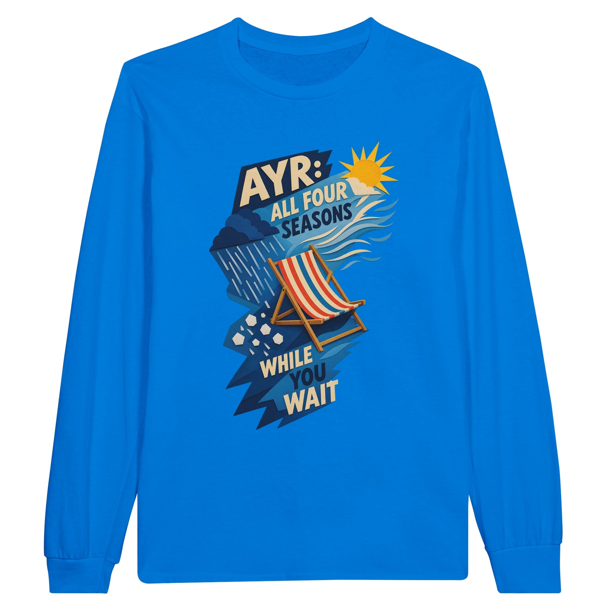Ayr: All Four Seasons While You Wait Long-Sleeve T-shirt — product view 3