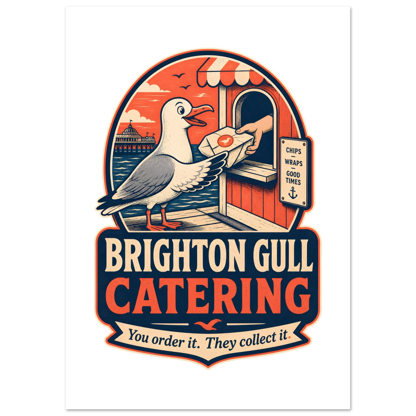 Brighton Gull Catering — Illustrated Poster — product view 1
