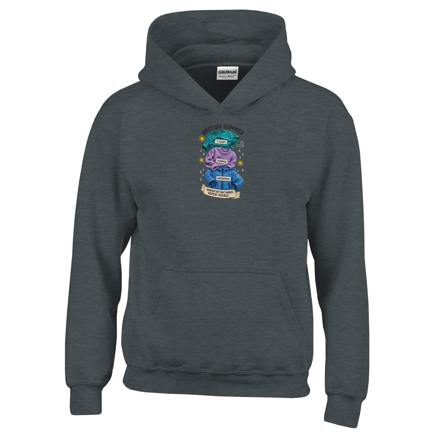 British Summer: Repeat Layers Hourly Kids' Hoodie — product view 9