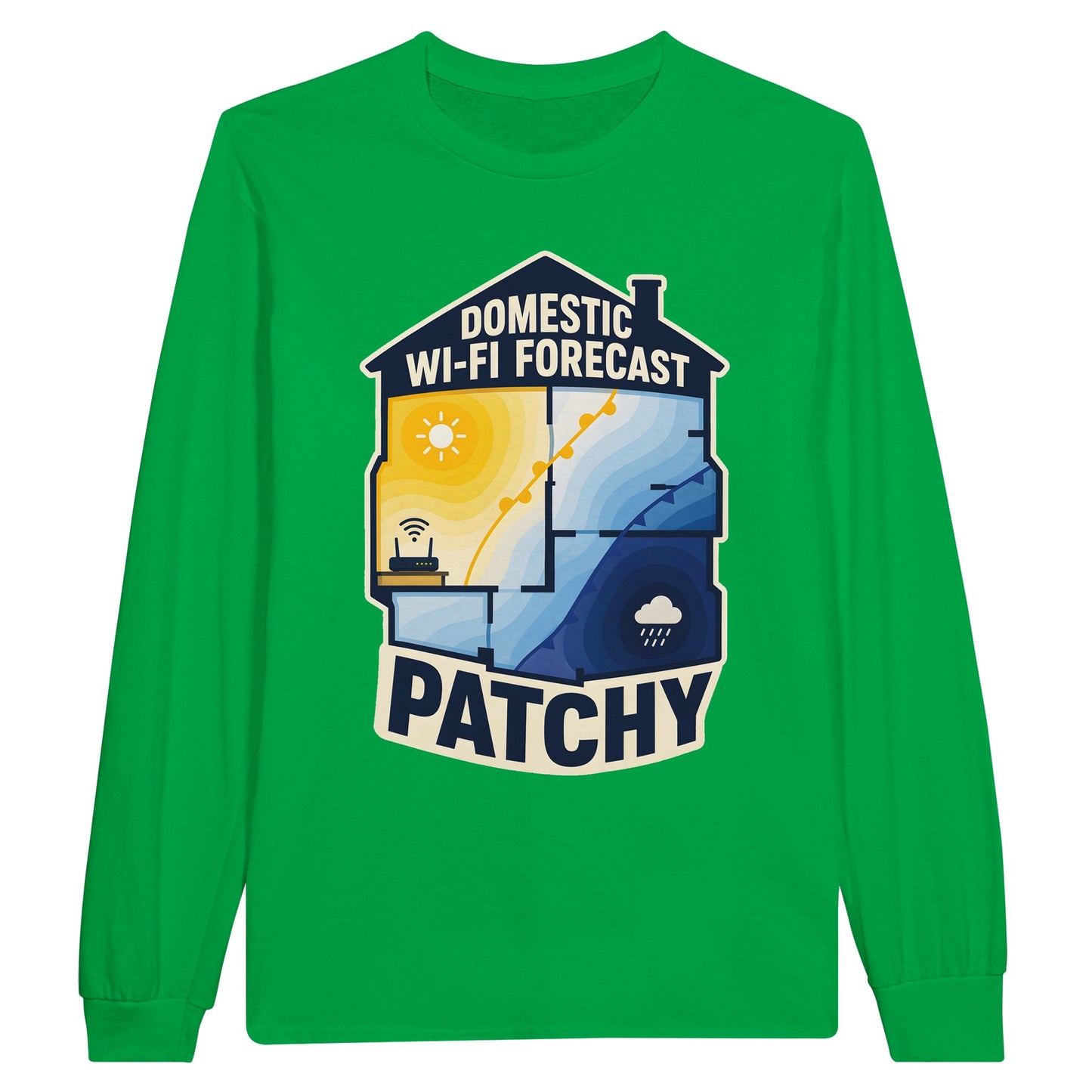 Domestic Wi-Fi Forecast Patchy Long-Sleeve T-shirt — product view 12