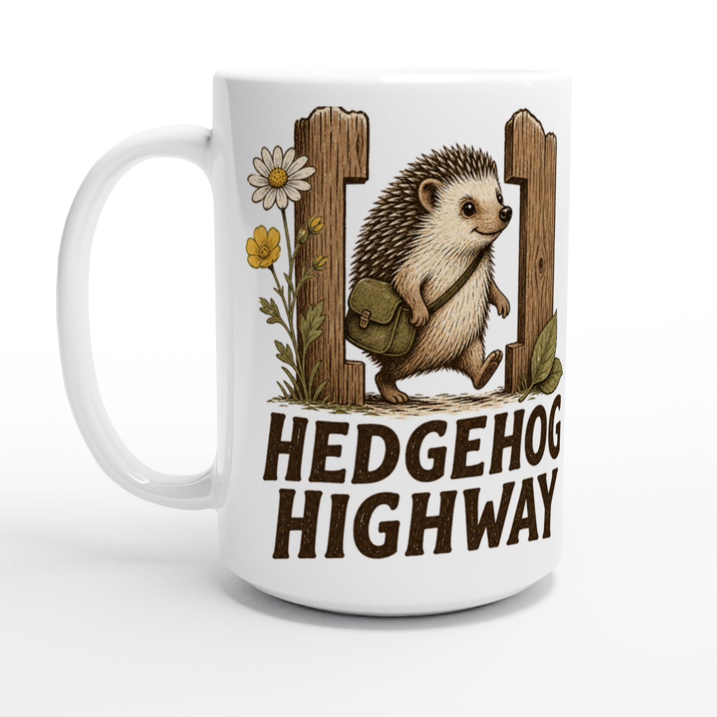 Hedgehog Highway Garden Graphic Large Mug