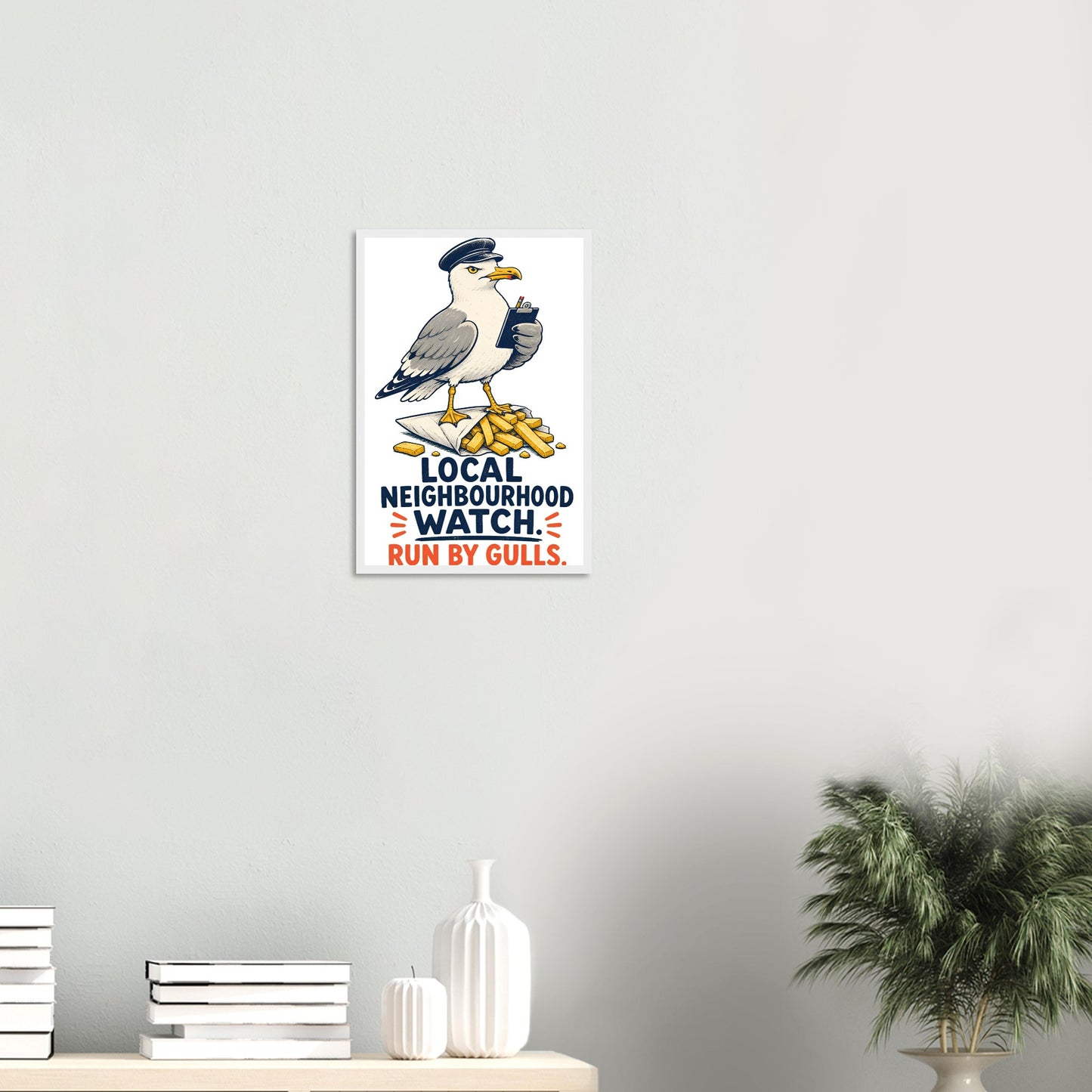 Local Neighbourhood Watch: Run by Gulls Framed Wall Art — product view 11