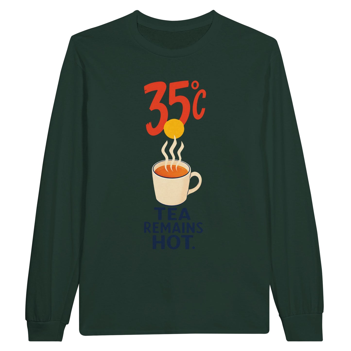 35°C — Tea Remains Hot Long-Sleeve T-shirt — product view 5