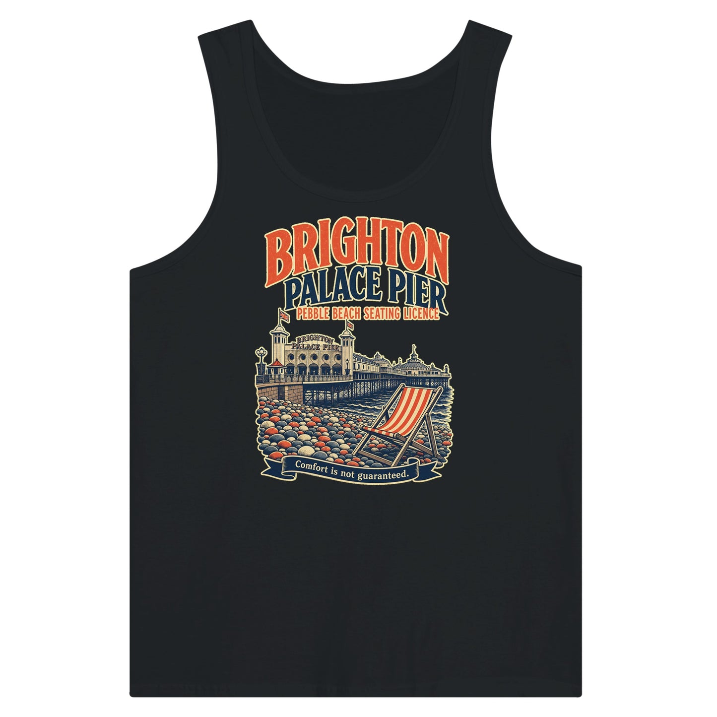 Brighton Pebble Beach Seating Licence Premium Unisex Tank Top — product view 8