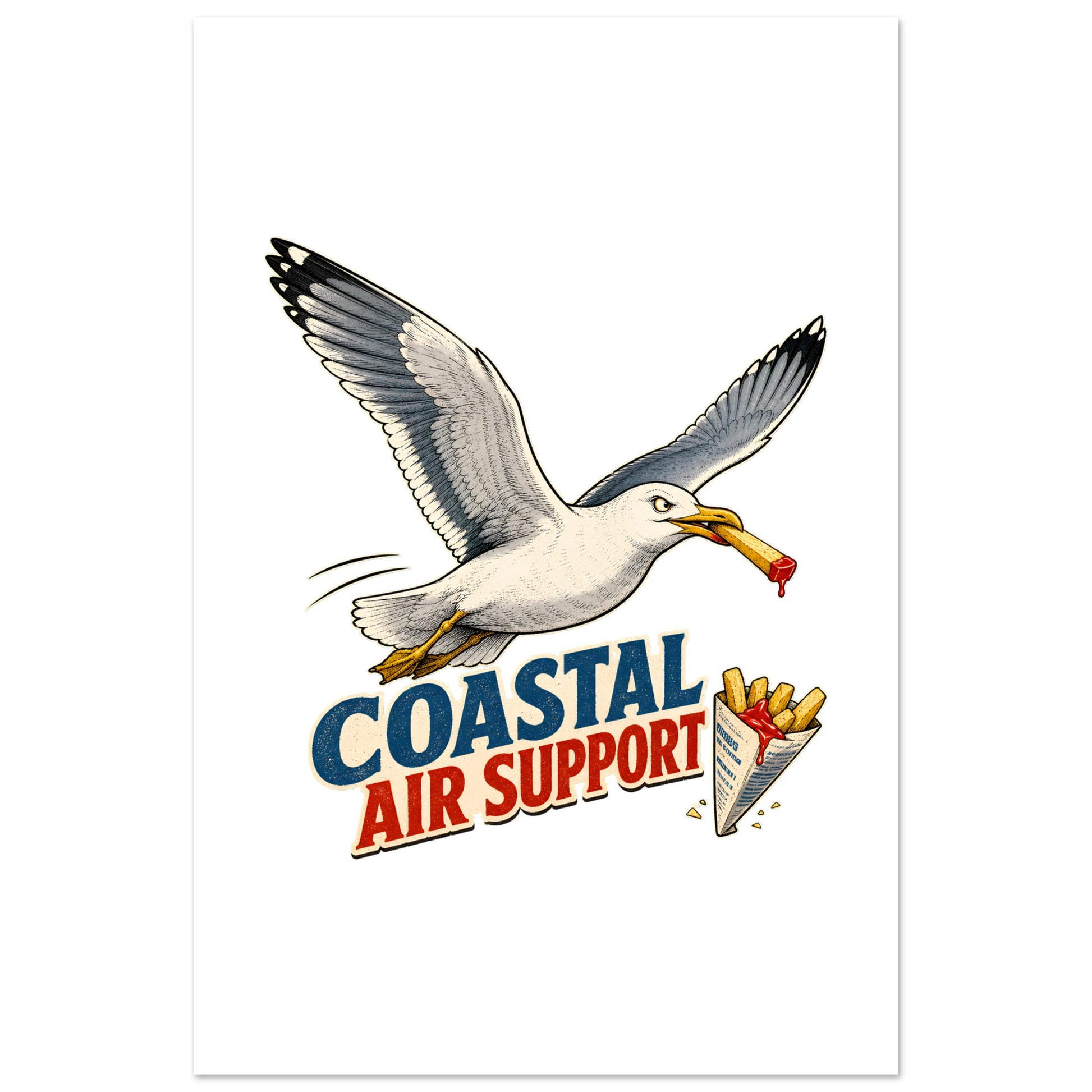 Coastal Air Support Seagull Graphic Poster — product view 6