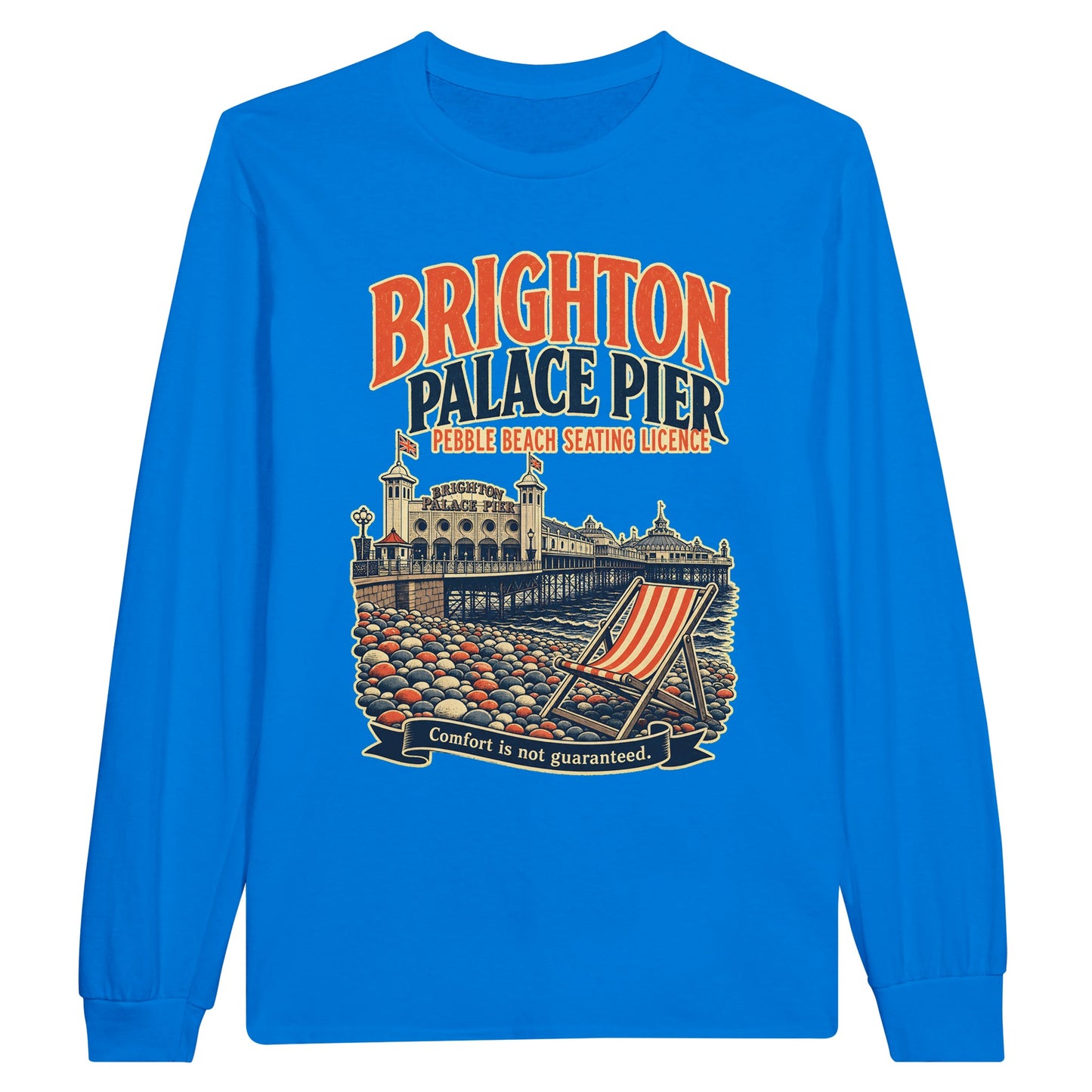 Brighton Pebble Beach Seating Licence Long-Sleeve T-shirt — product view 3