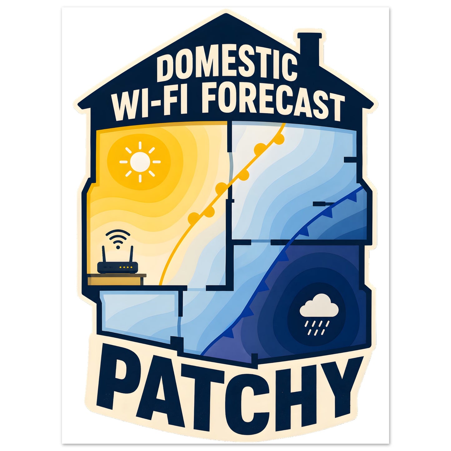 Domestic Wi-Fi Forecast Patchy Aluminium Print — product view 1