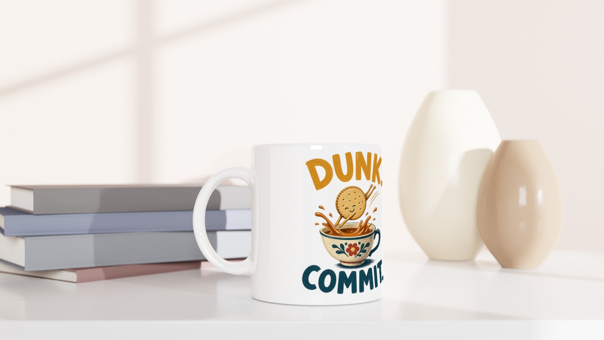 Dunk. Commit. Tea Biscuit Graphic Mug — product view 5