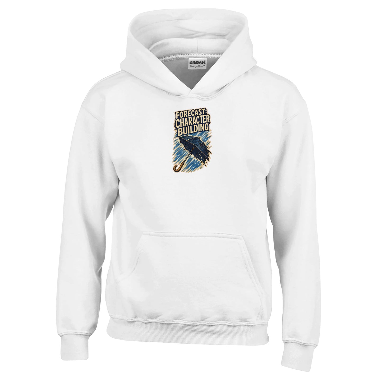 Forecast: Character Building – British Weather Kids' Hoodie — product view 1