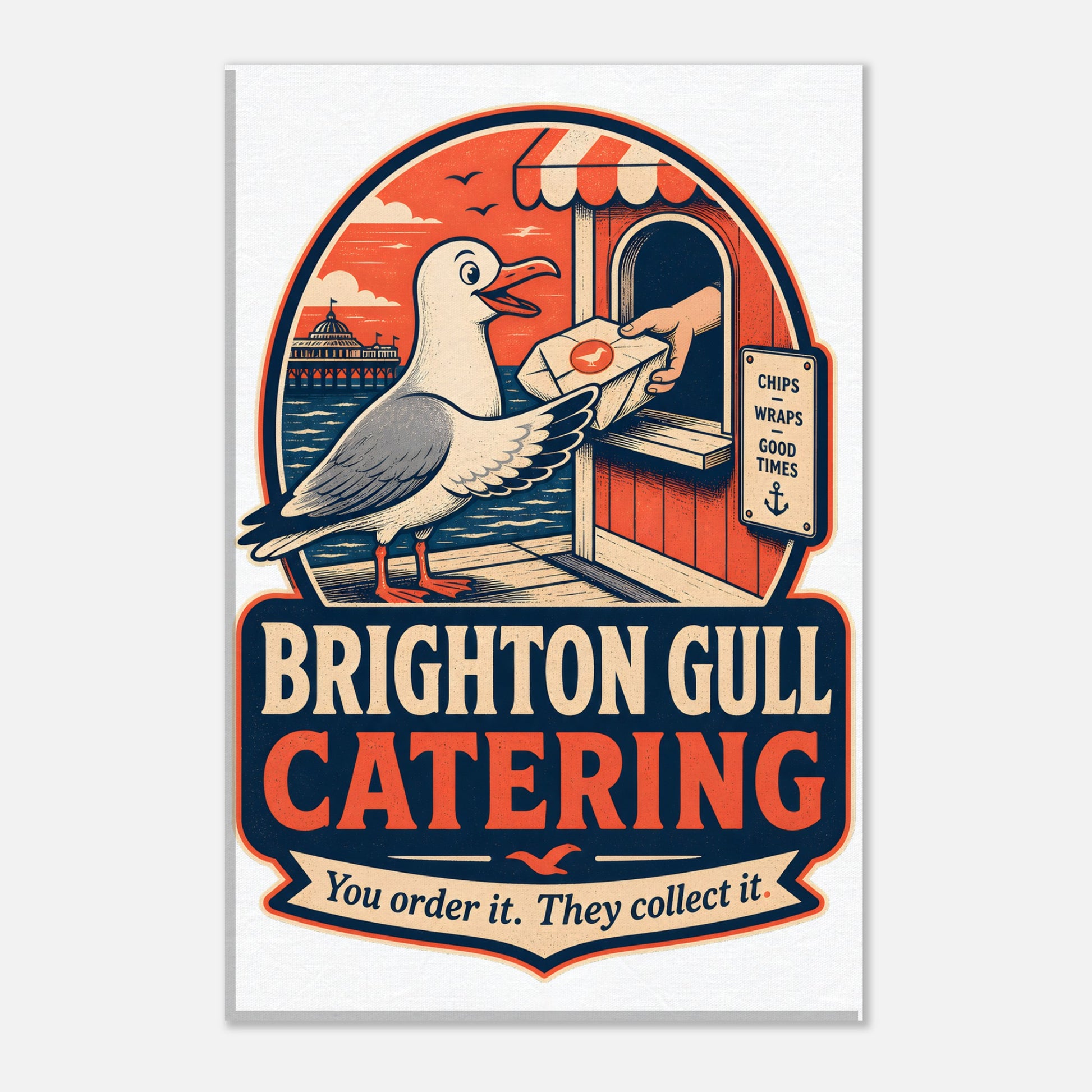 Brighton Gull Catering — Illustrated Canvas — product view 1