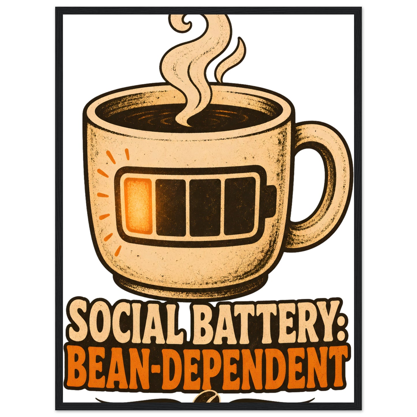 Social Battery: Bean-Dependent Graphic Framed Wall Art — product view 4