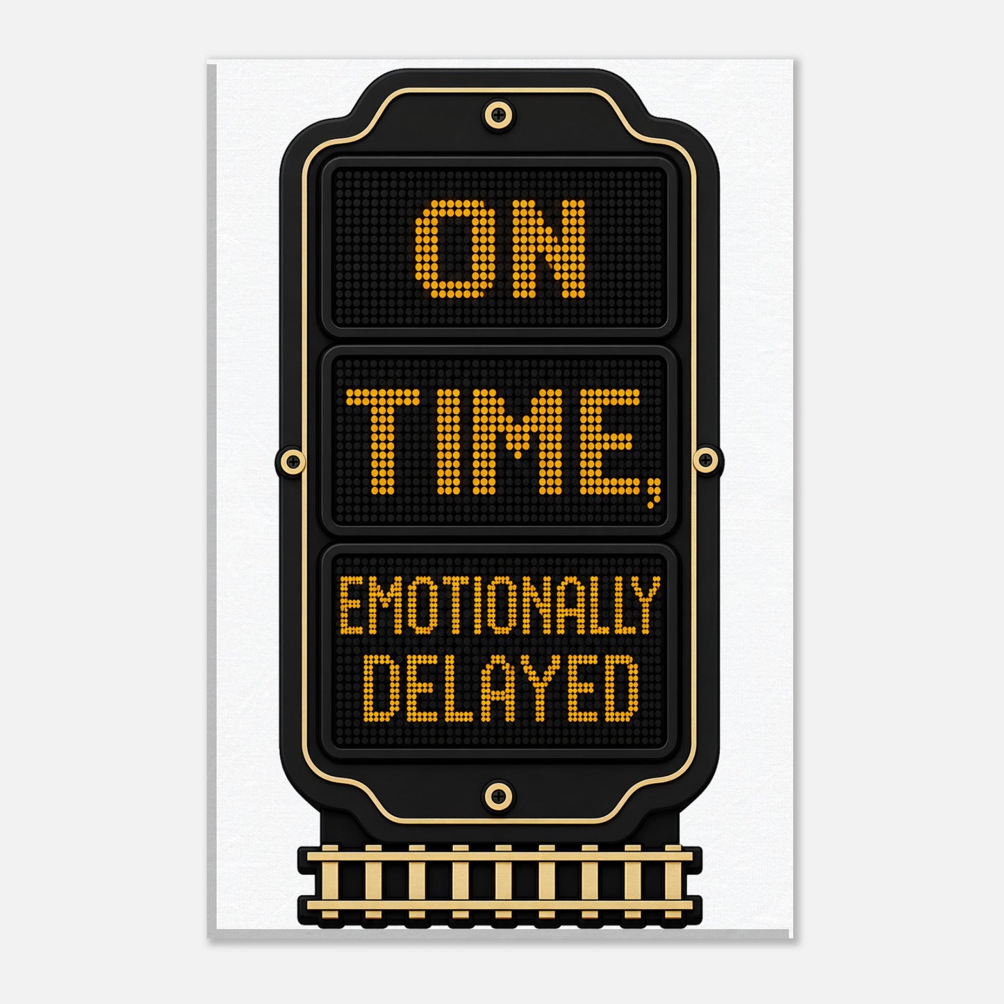 On Time, Emotionally Delayed Rail Graphic Canvas — product view 3