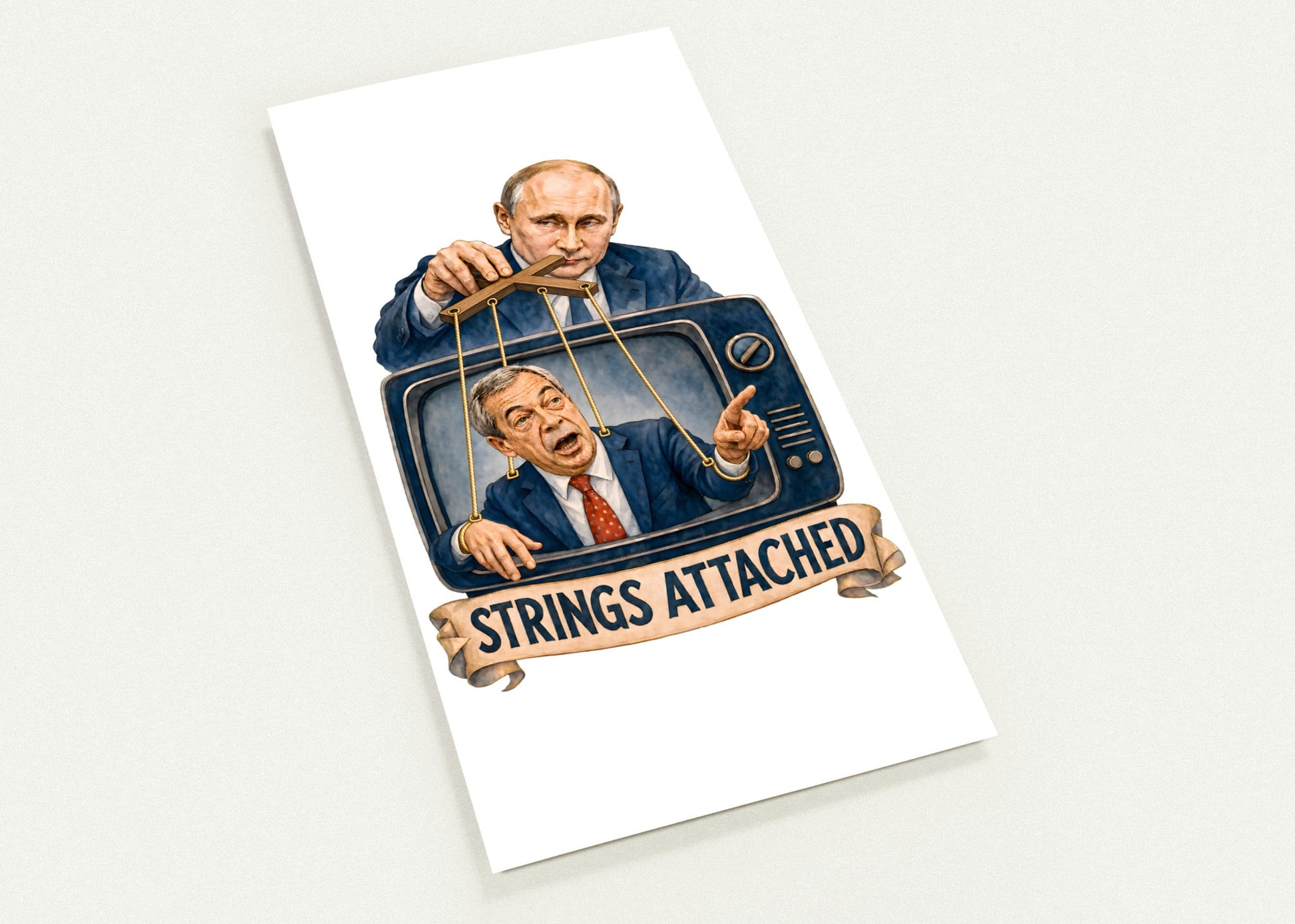 Strings Attached Political Satire Postcard Pack — product view 1