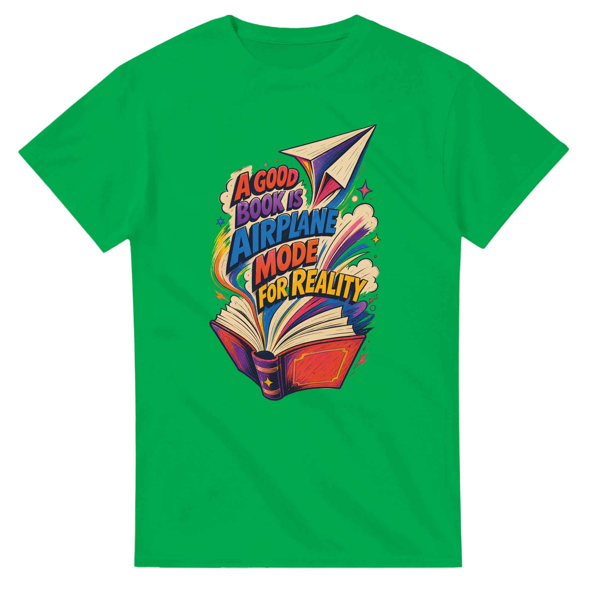 A Good Book Is Airplane Mode for Reality T-shirt — product view 11