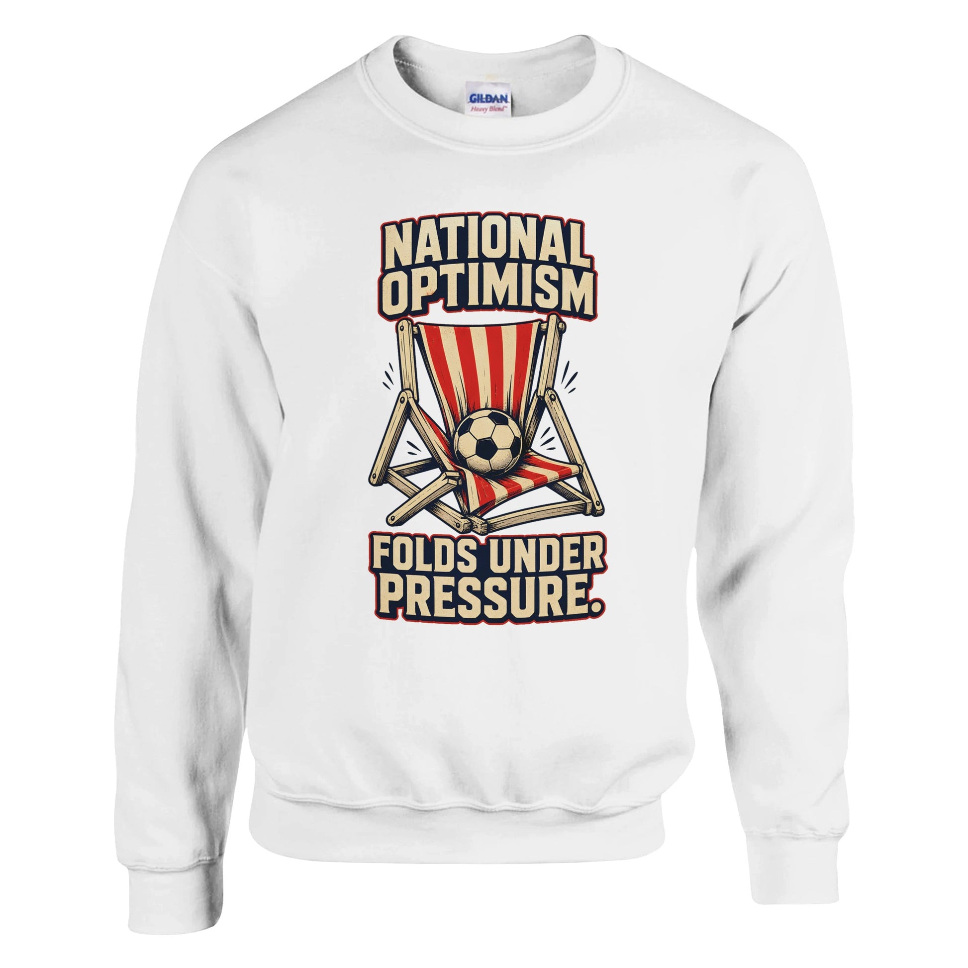National Optimism Folds Under Pressure Football Sweatshirt — product view 1