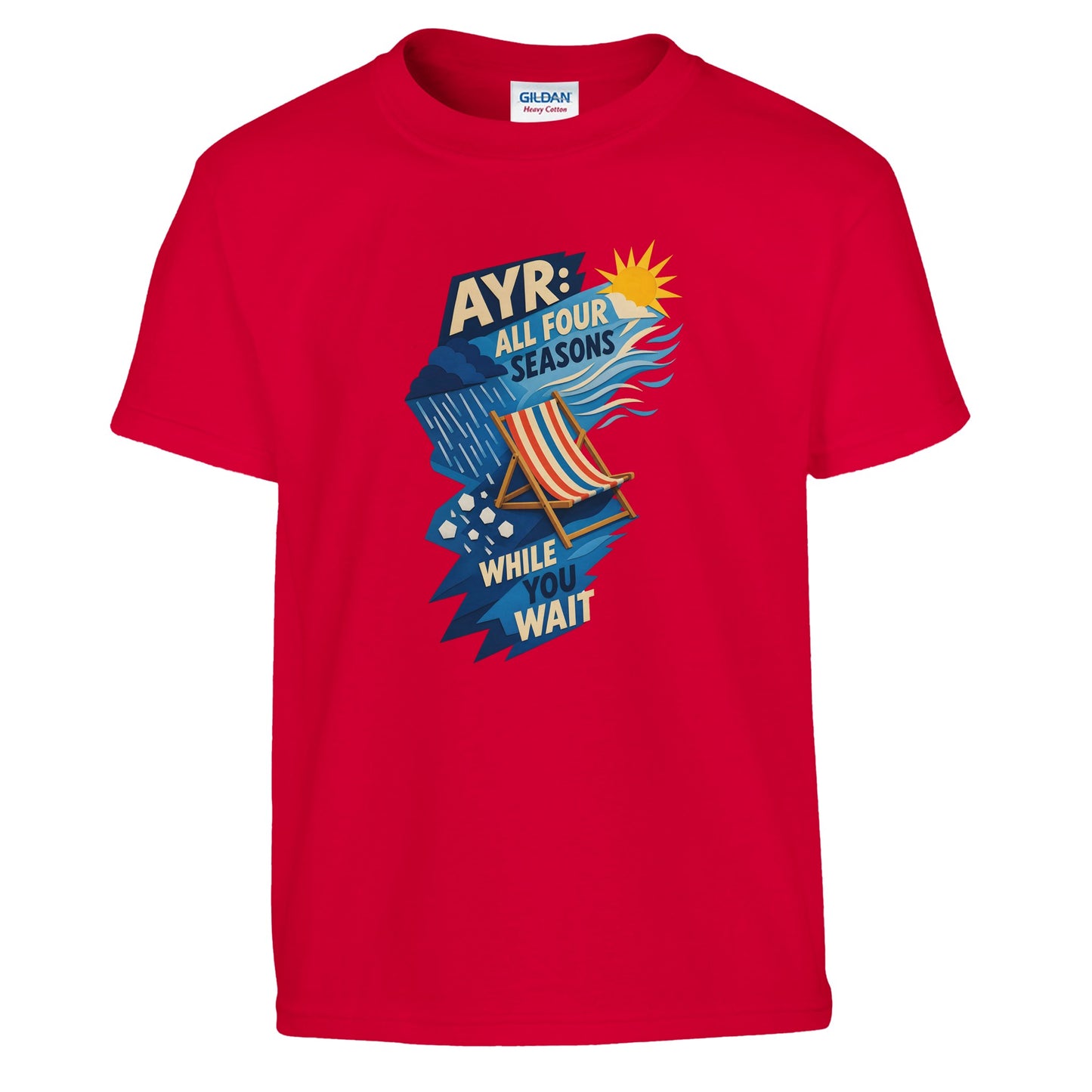 Ayr: All Four Seasons While You Wait Kids' T-shirt — product view 5