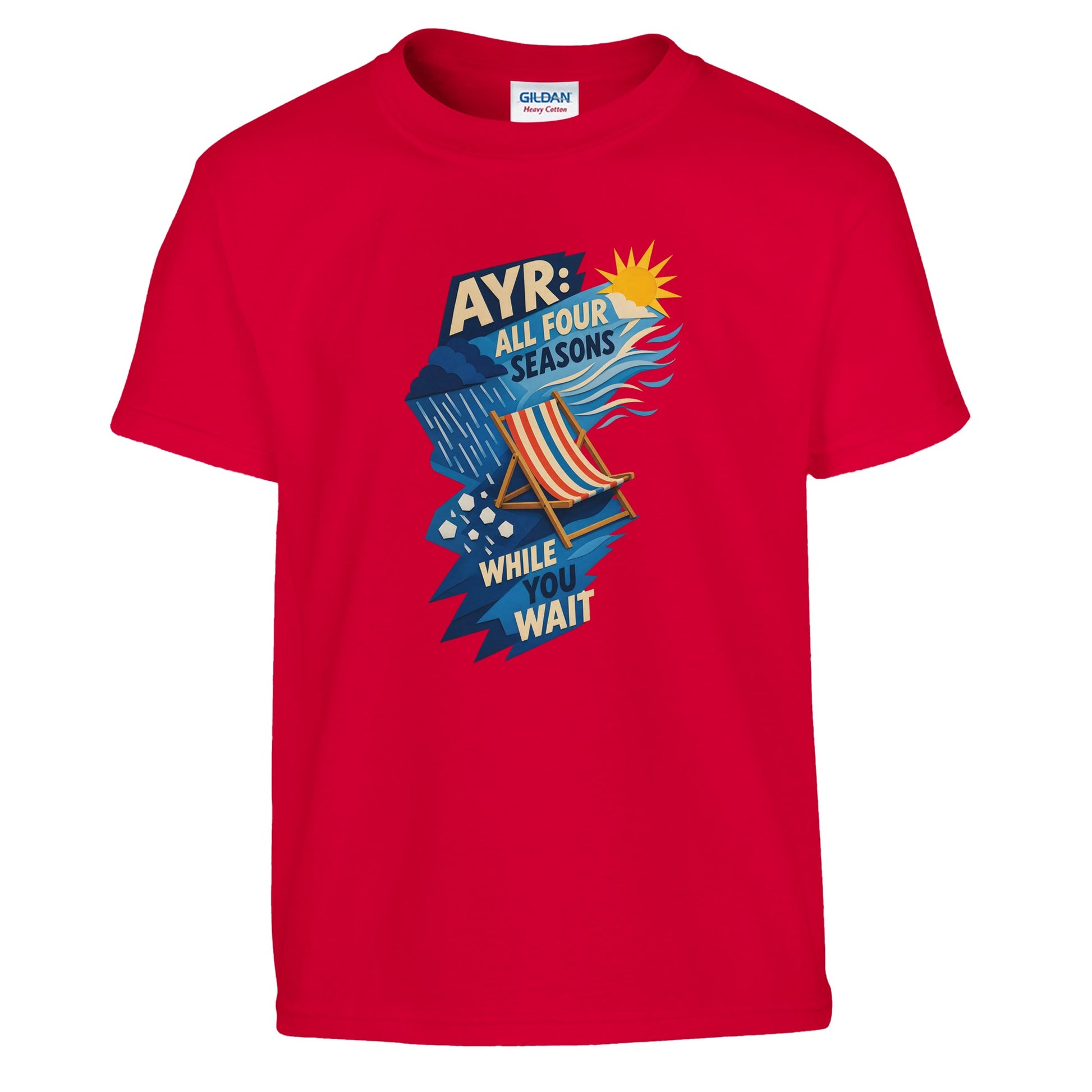 Ayr: All Four Seasons While You Wait Kids' T-shirt — product view 5