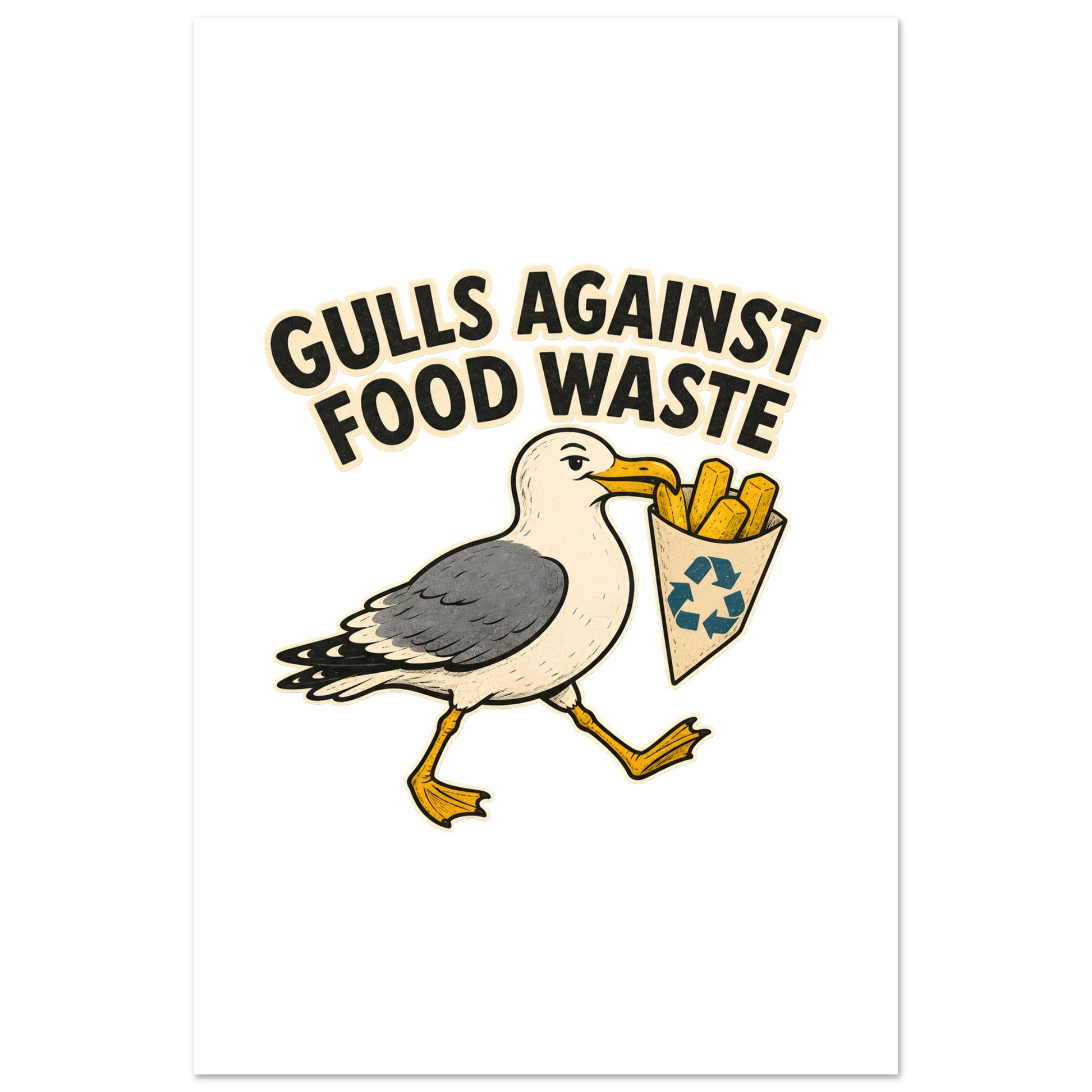 Gulls Against Food Waste Graphic Poster — product view 6