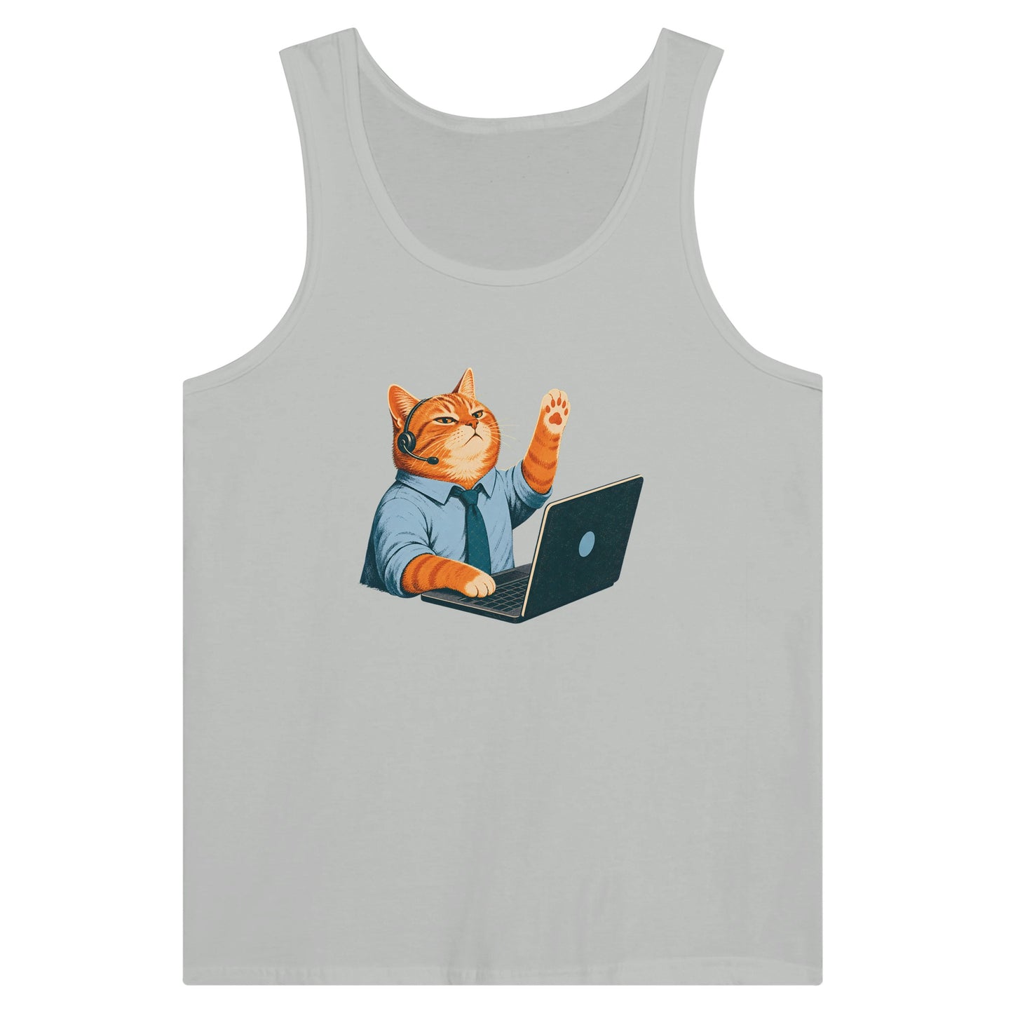 Cat Calls the Meeting Premium Unisex Tank Top — product view 5
