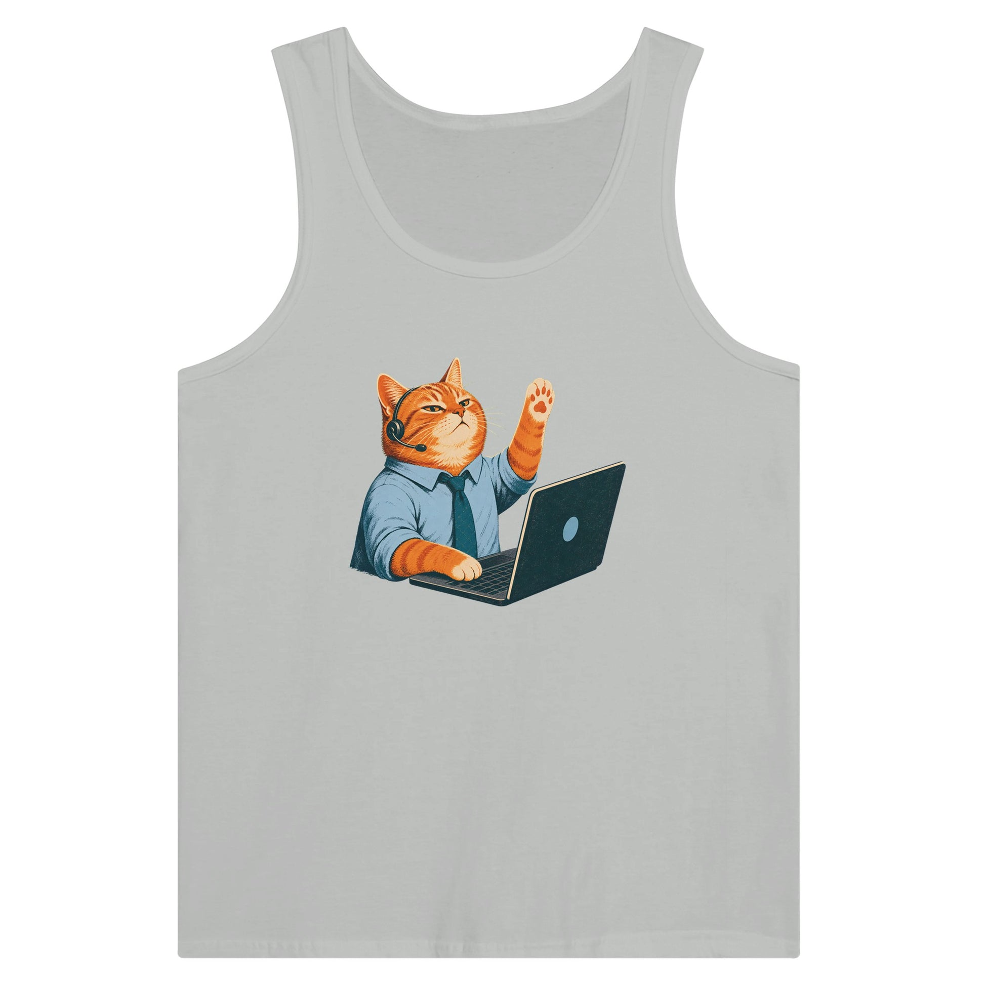 Cat Calls the Meeting Premium Unisex Tank Top — product view 5