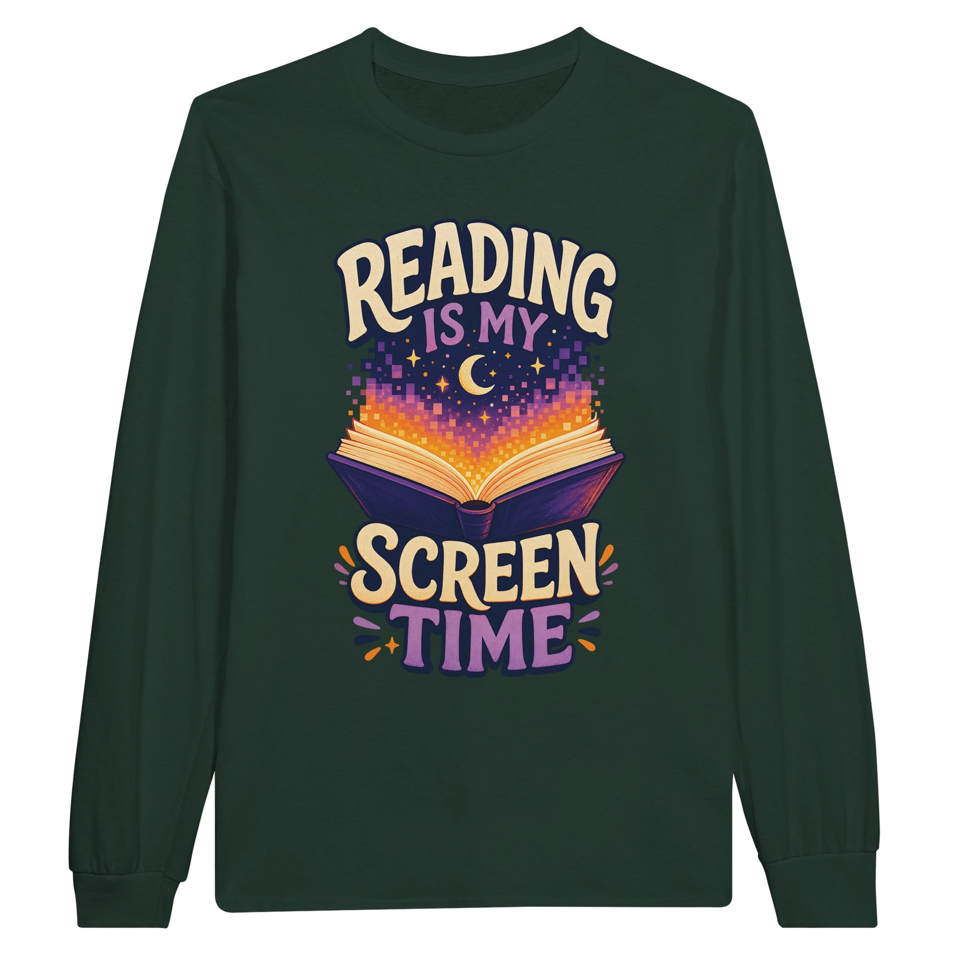 Reading Is My Screen Time Book Graphic Long-Sleeve T-shirt — product view 5