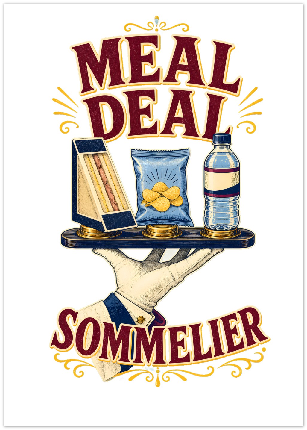 Meal Deal Sommelier British Lunch Design Greeting Card Pack
