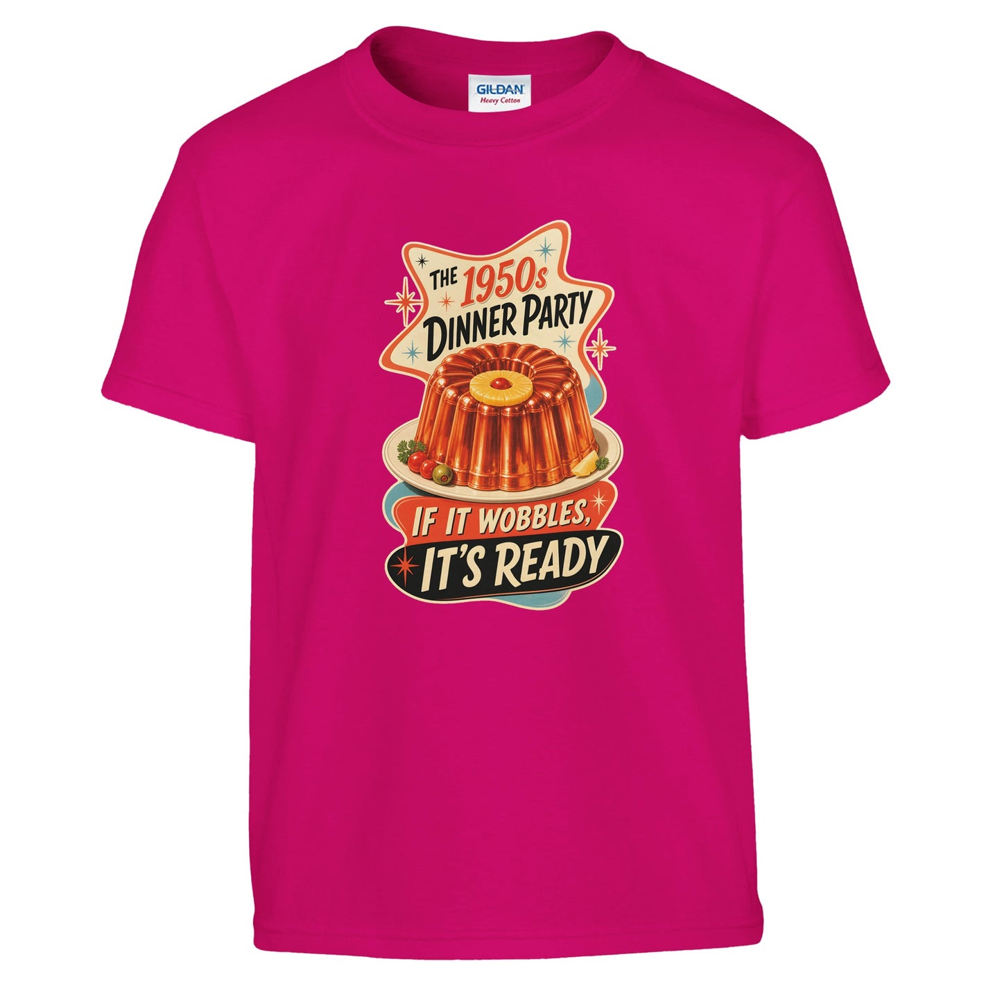 The 1950s Dinner Party — If It Wobbles, It's Ready Kids' T-shirt — product view 11