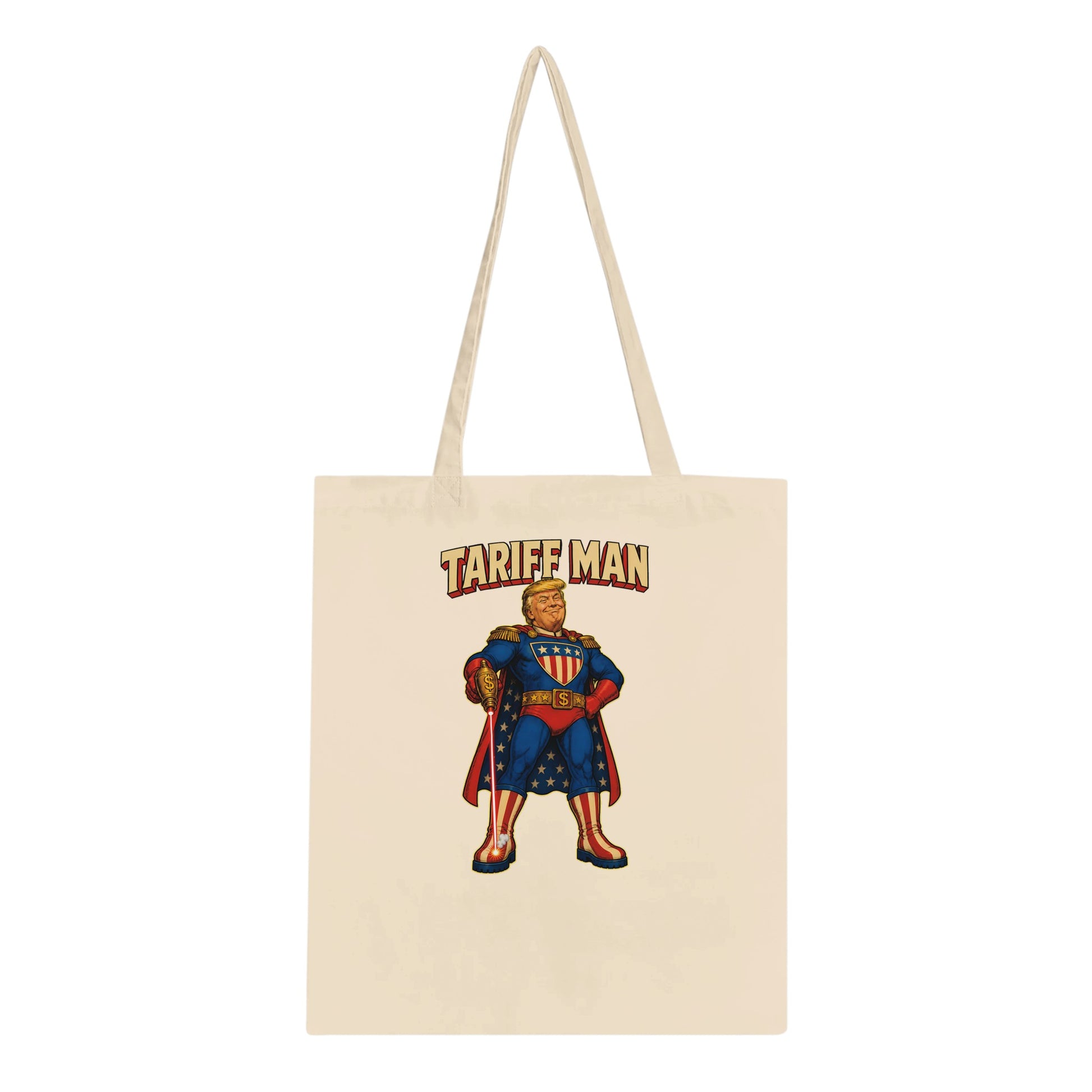 Tariff Man – Self-Shot Satire Tote Bag — product view 2