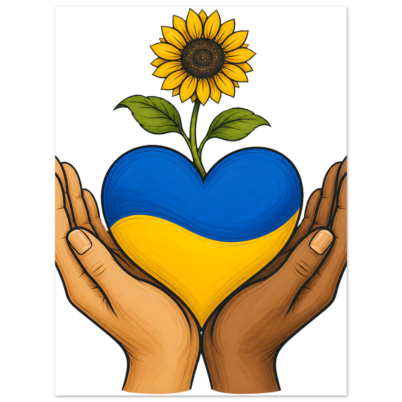 Hands With Ukraine Aluminium Print